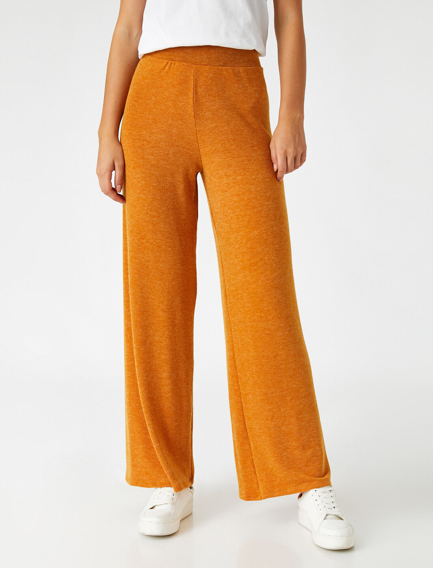   Yüksek Bel Geniş Paça Dökümlü Pantolon