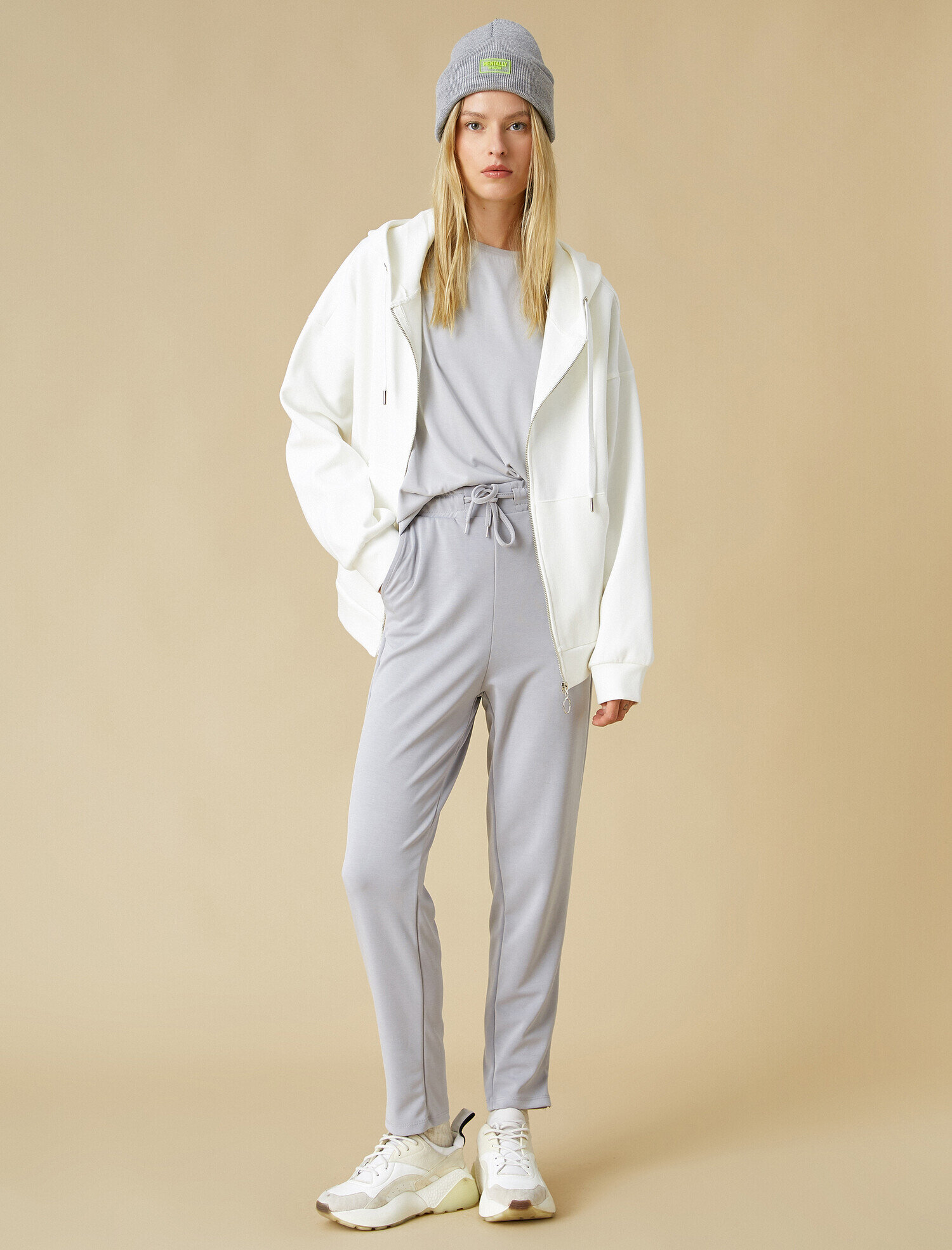   Yüksek Bel Beli Bağcıklı Eşofman Altı