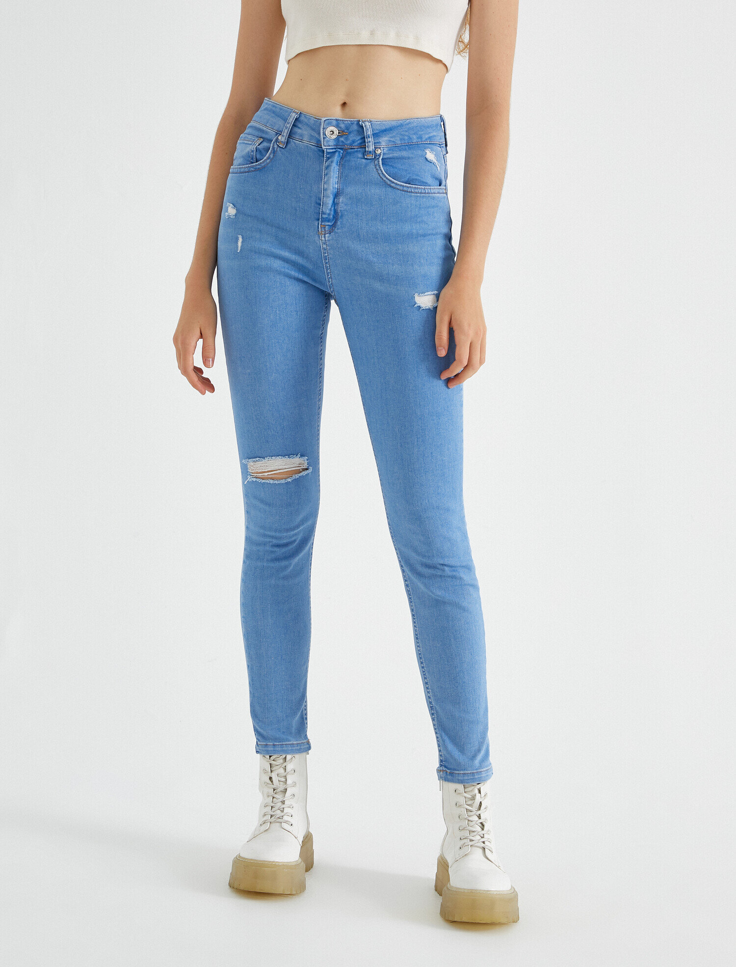   Yüksek Bel Dar Kesim Skinny Kot Pantolon - Carmen Jean