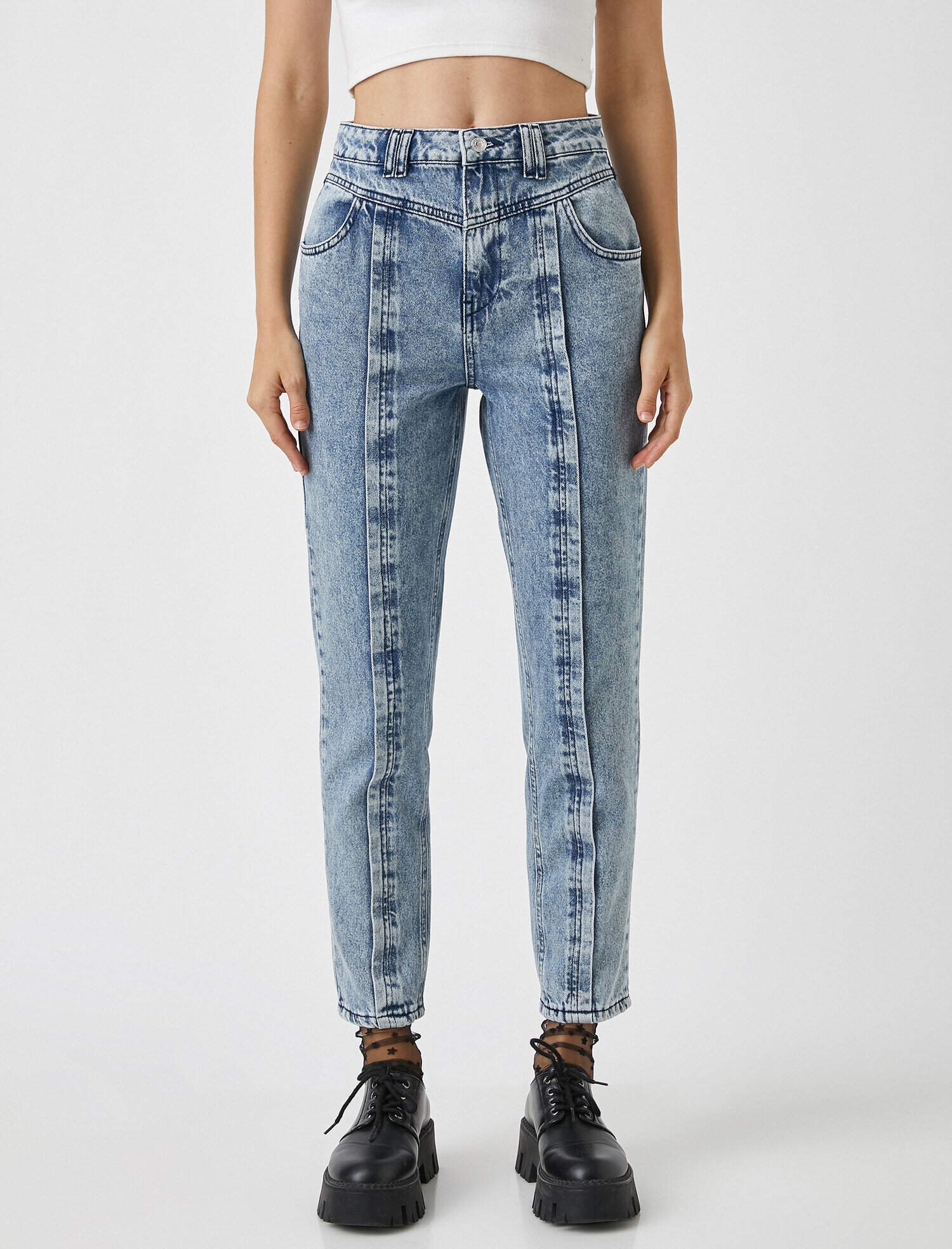   Yüksek Bel Kot Pantolon - Mom Jean