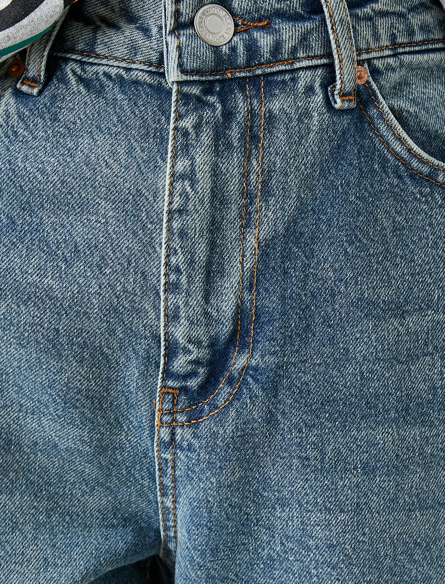   Yüksek Bel Dizi Yırtık Kot Pantolon - Mom Jean