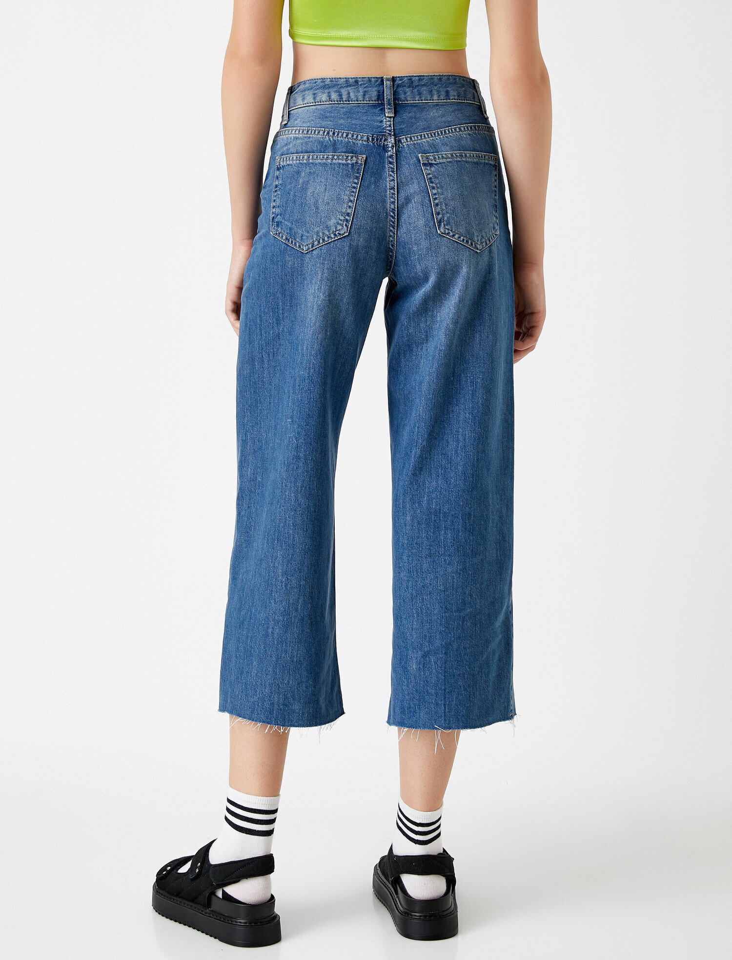   Bol Paça Yüksek Bel Kot Pantolon - Bianca Jean