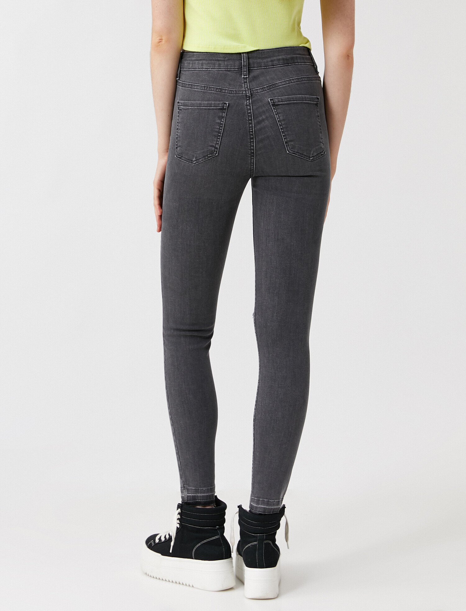   Yüksek Bel Dar Kesim Yırtık Skinny Kot Pantolon - Carmen Jean