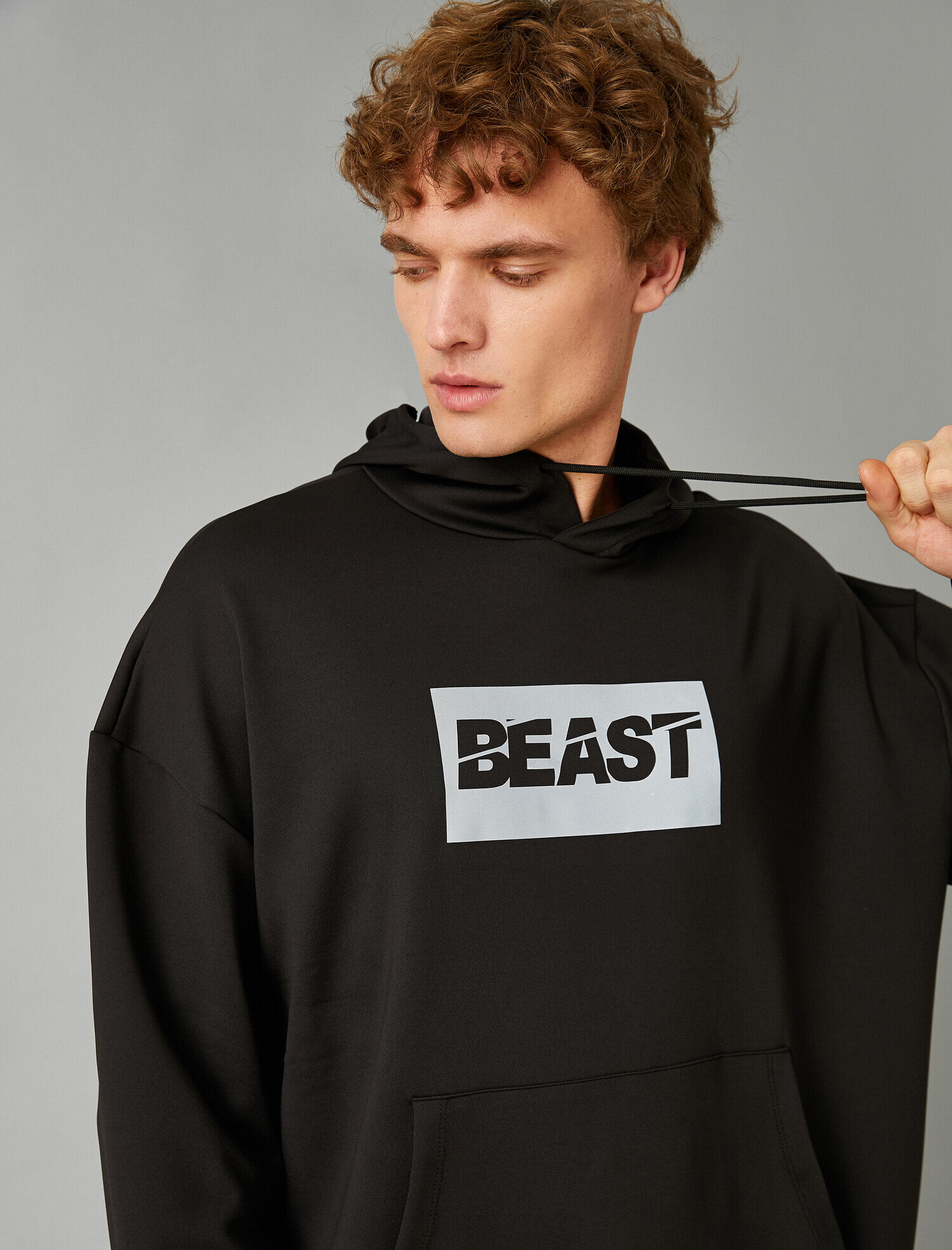   Spor Kapşonlu Sweatshirt Baskılı