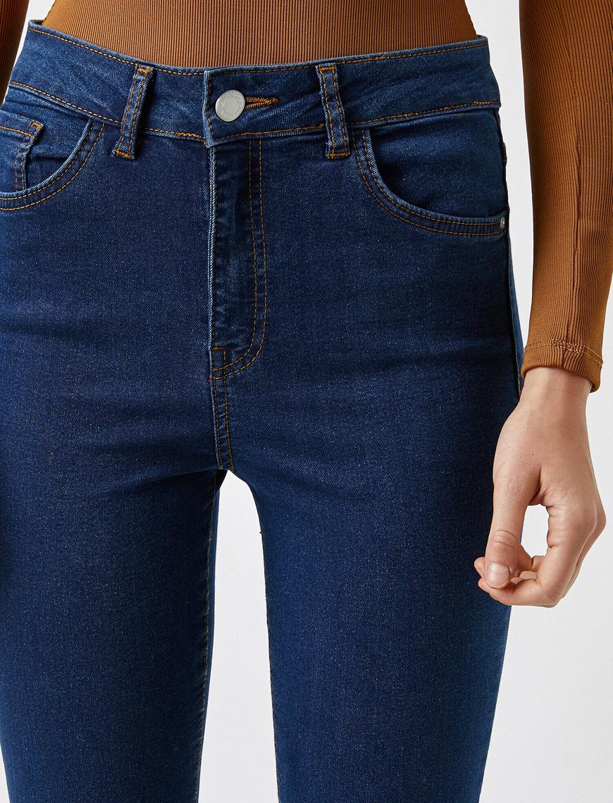   Yüksek Bel Cepli Kot Pantolon - Skinny Jean