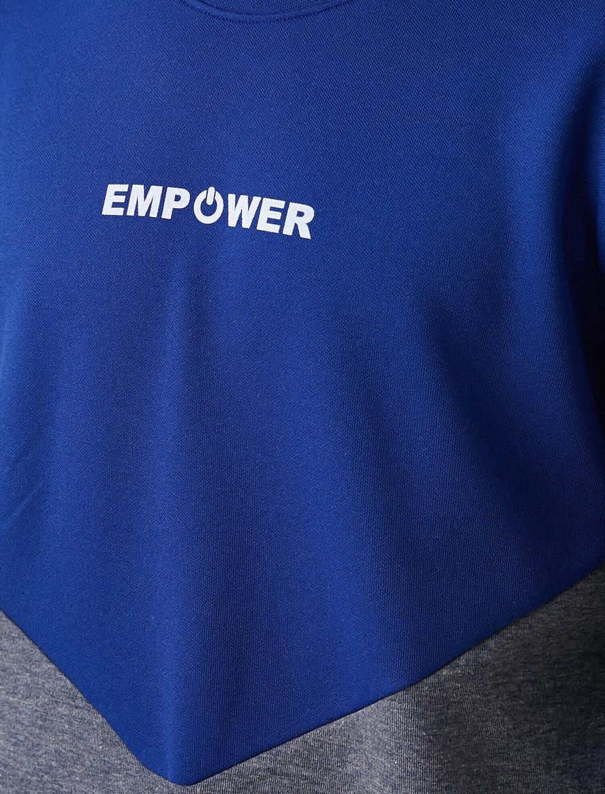   Sloganlı Spor Sweatshirt