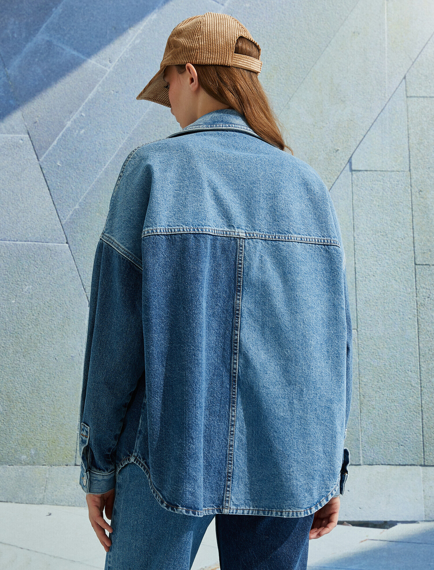   Blok Renkli Oversize Kot Ceket