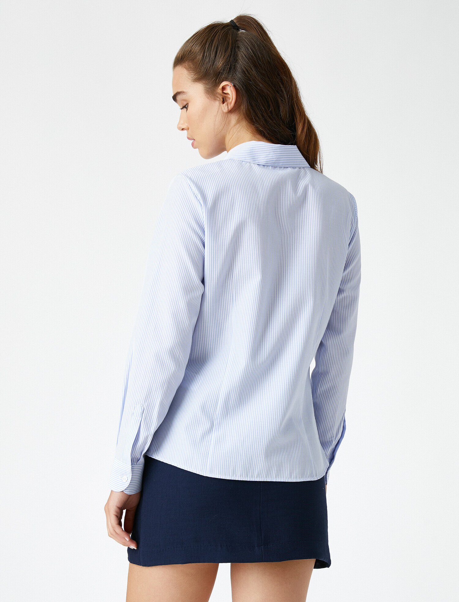   Çizgili Basic Uzun Kollu Gömlek