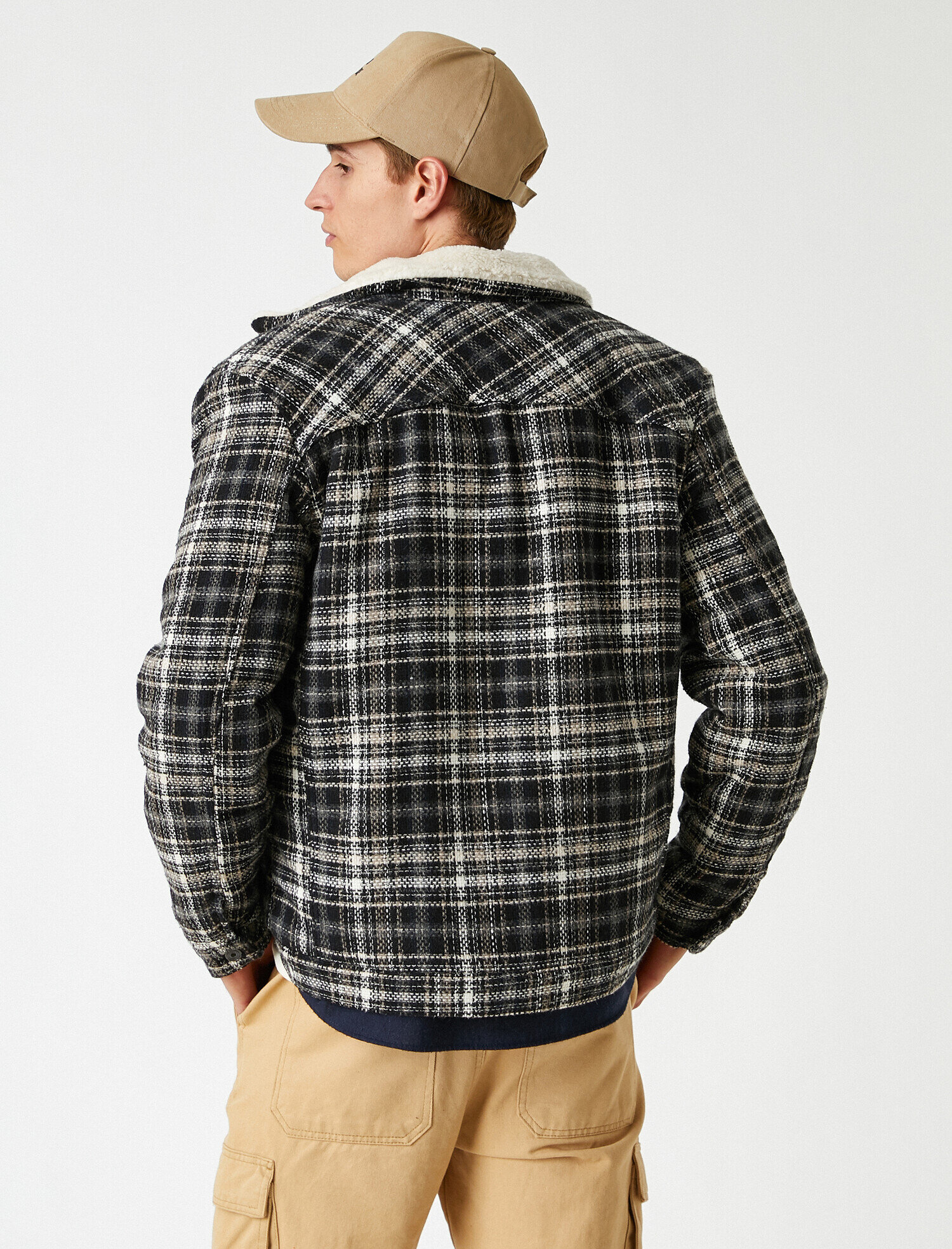   Suni Kürklü Ekose Mont