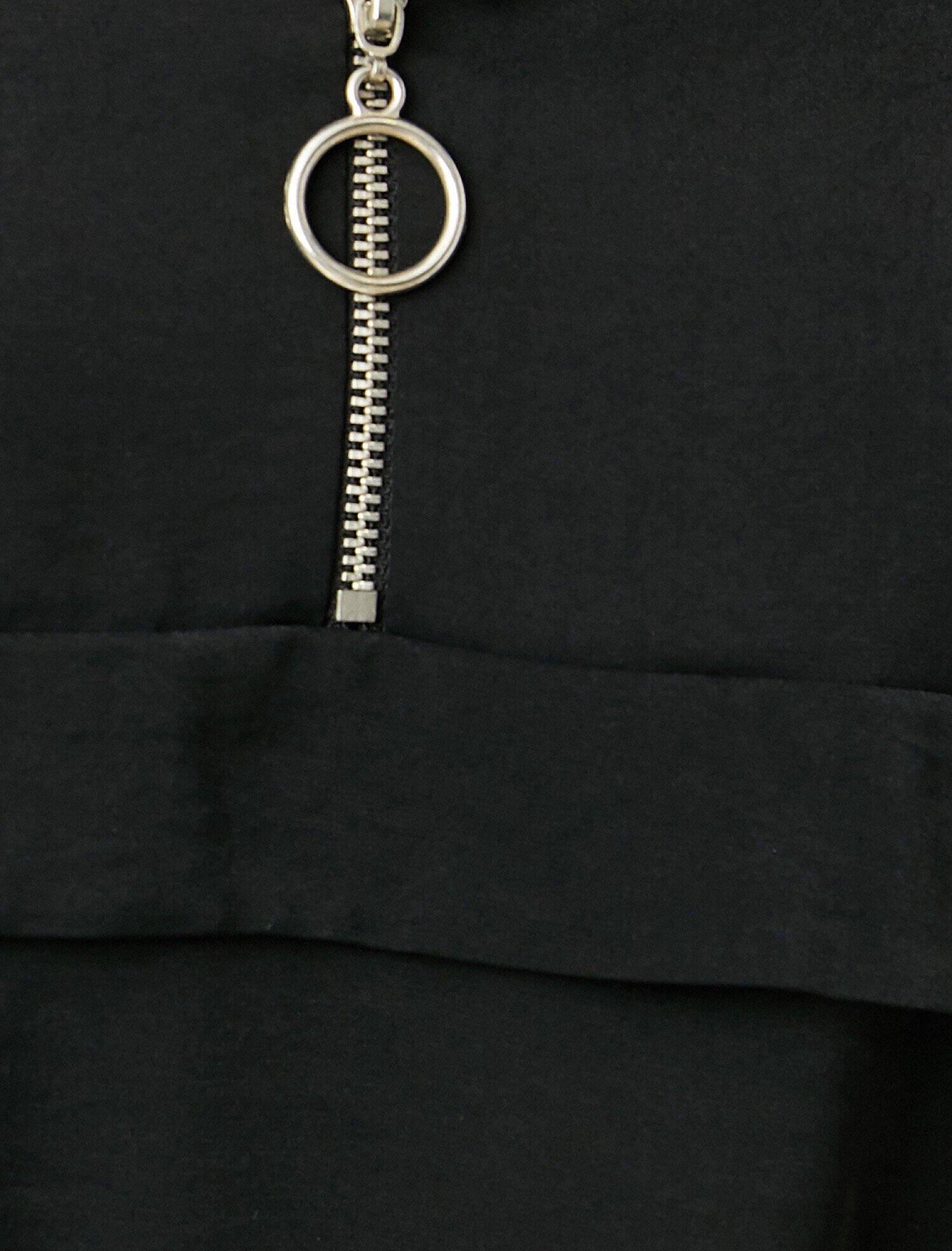   Gömlek Yaka Kısa Kollu Fermuarlı Bluz