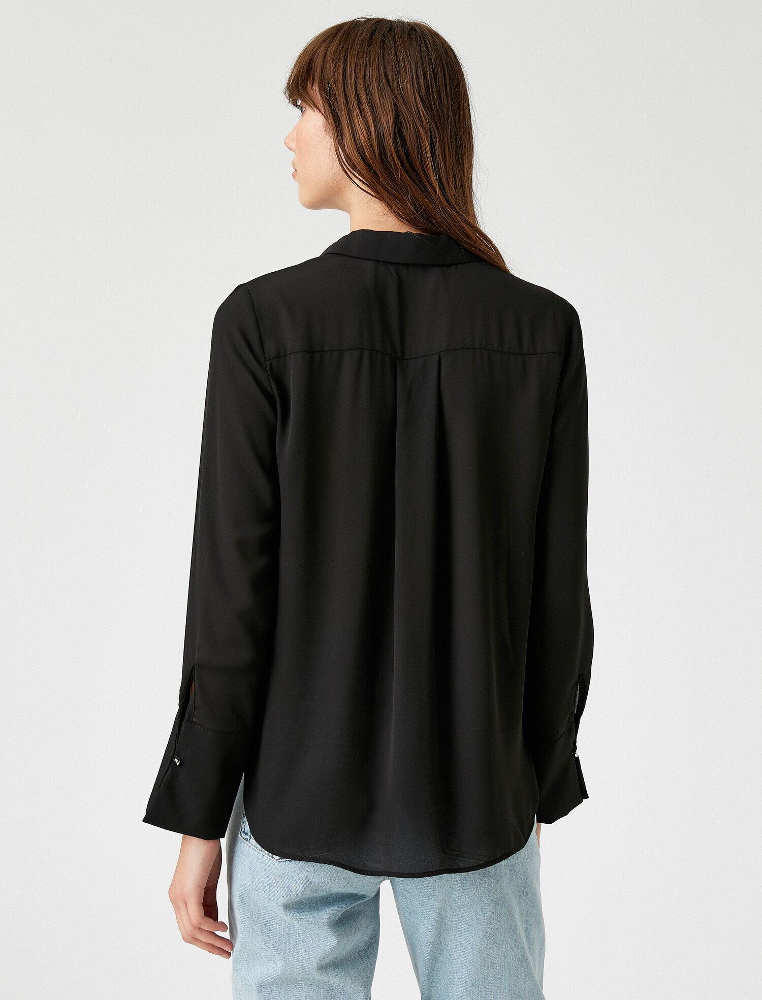   Poplin Gömlek Uzun Kollu Kalın Manşetli