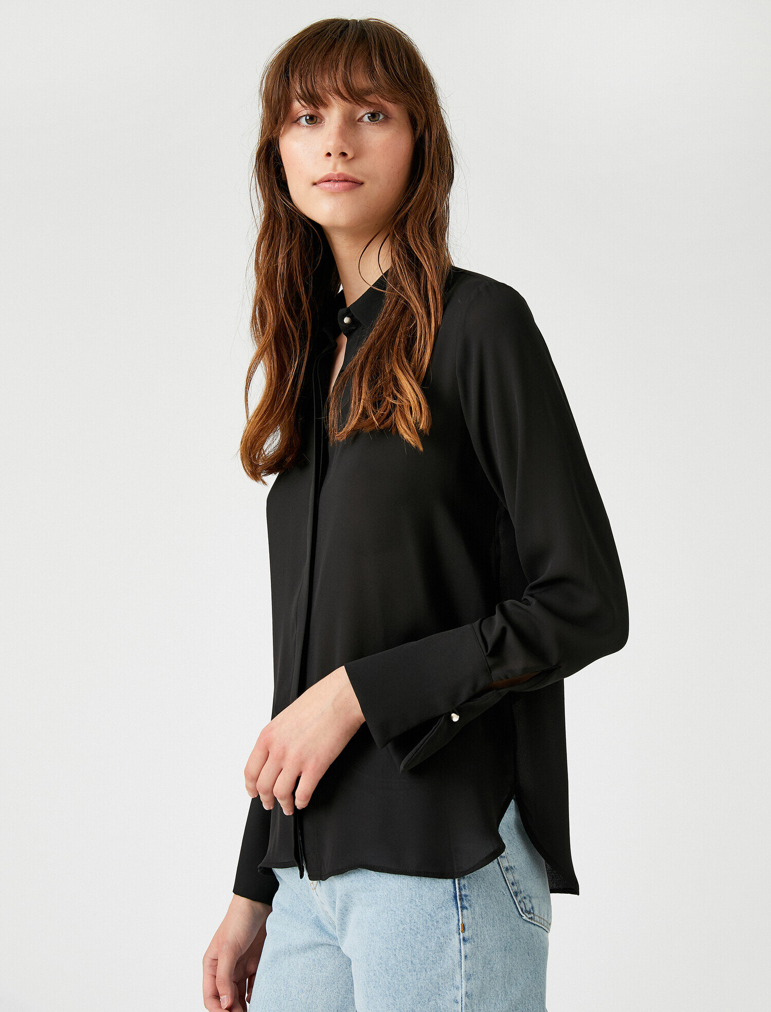   Poplin Gömlek Uzun Kollu Kalın Manşetli