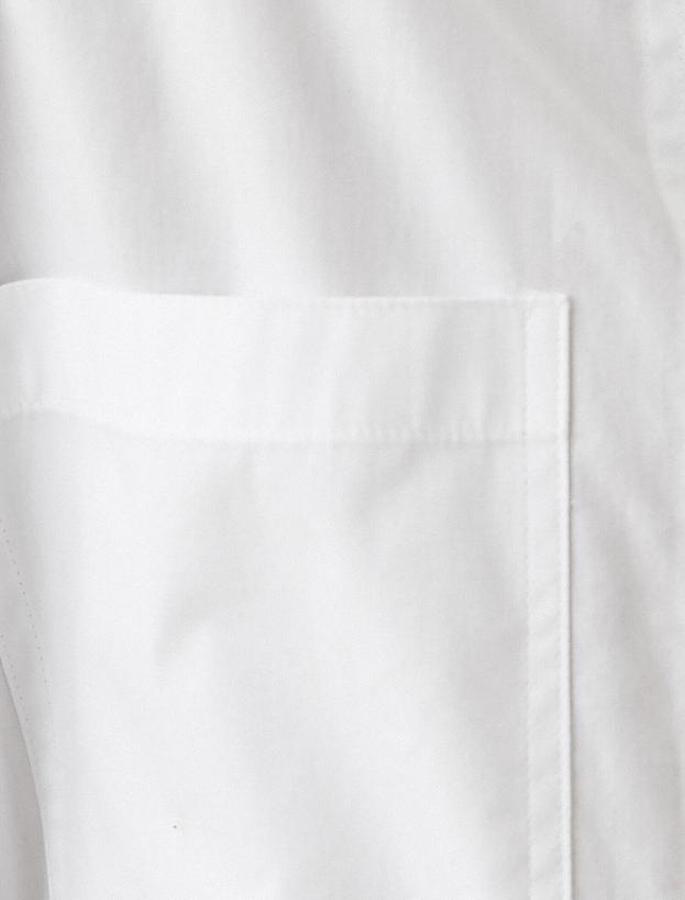   Pamuklu Cepli Uzun Kollu Oversize Gömlek