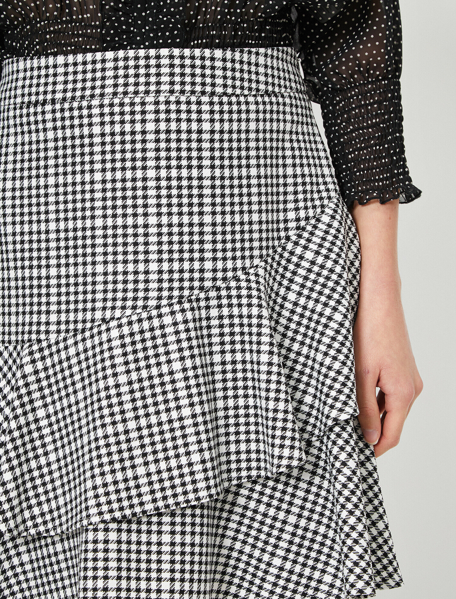   Fırfır Detaylı A Kesim Ekoseli Etek