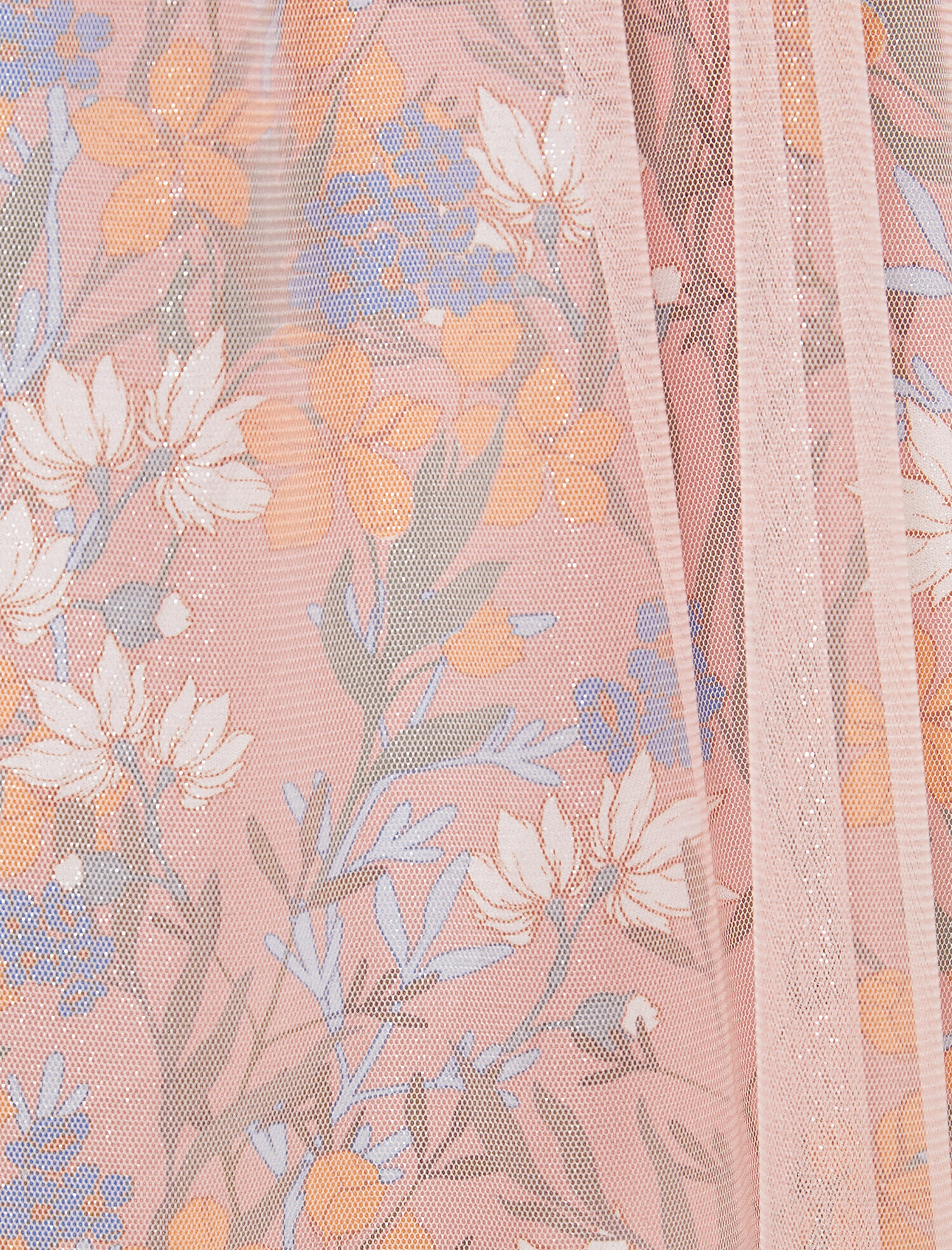 Çiçekli Tül Midi Etek