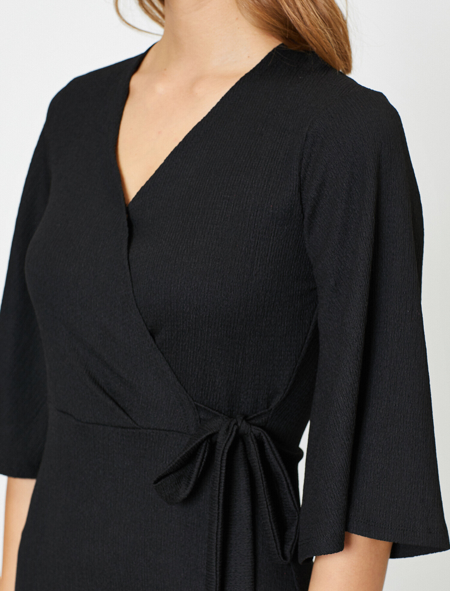   Midi Elbise Kruvaze Kuşak Detaylı