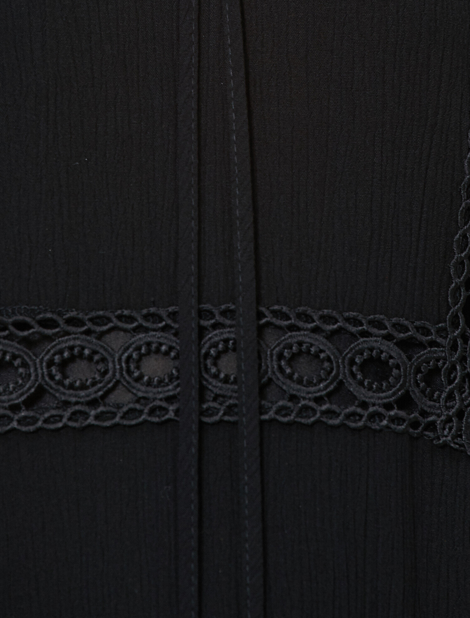   Dantel Detaylı Viskon Siyah Elbise