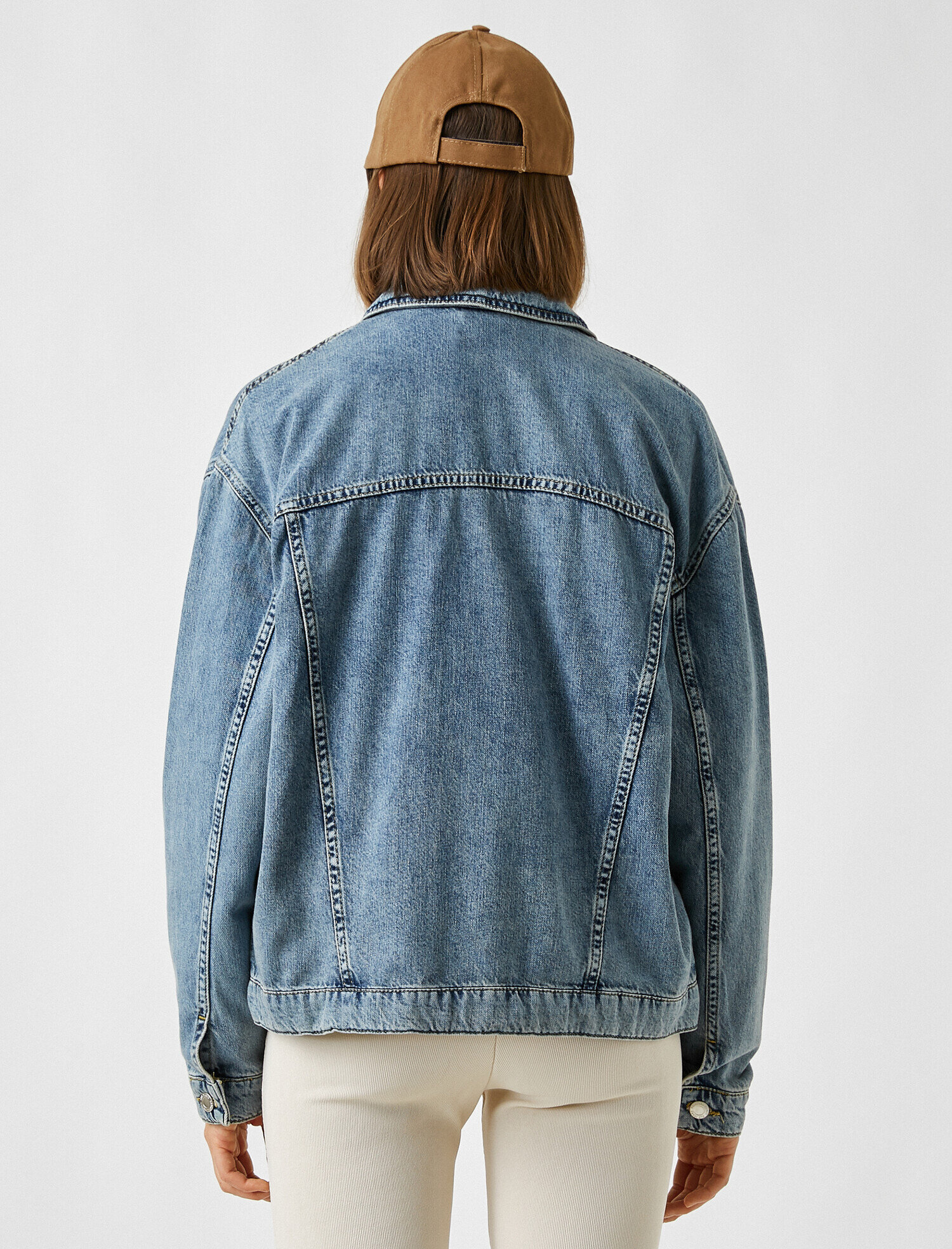   Düğme Detaylı Jean Ceket