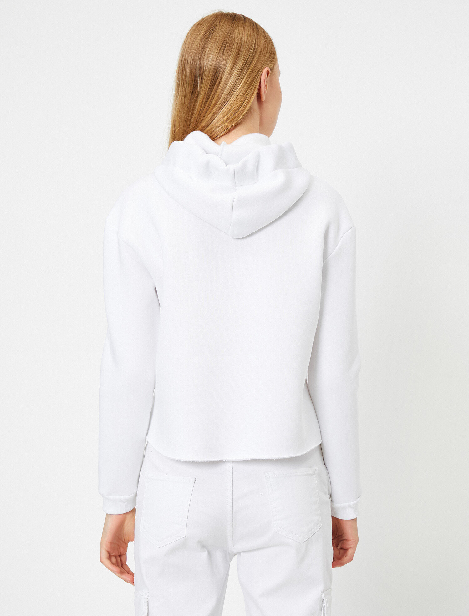   Kapüşonlu Kalın Şeritli Sweatshirt