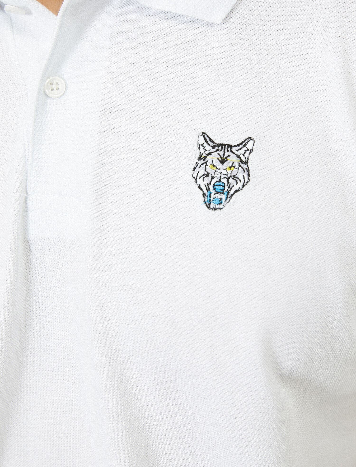  Polo Yaka Göğsü Aslan İşlemeli Slim Fit Tişört