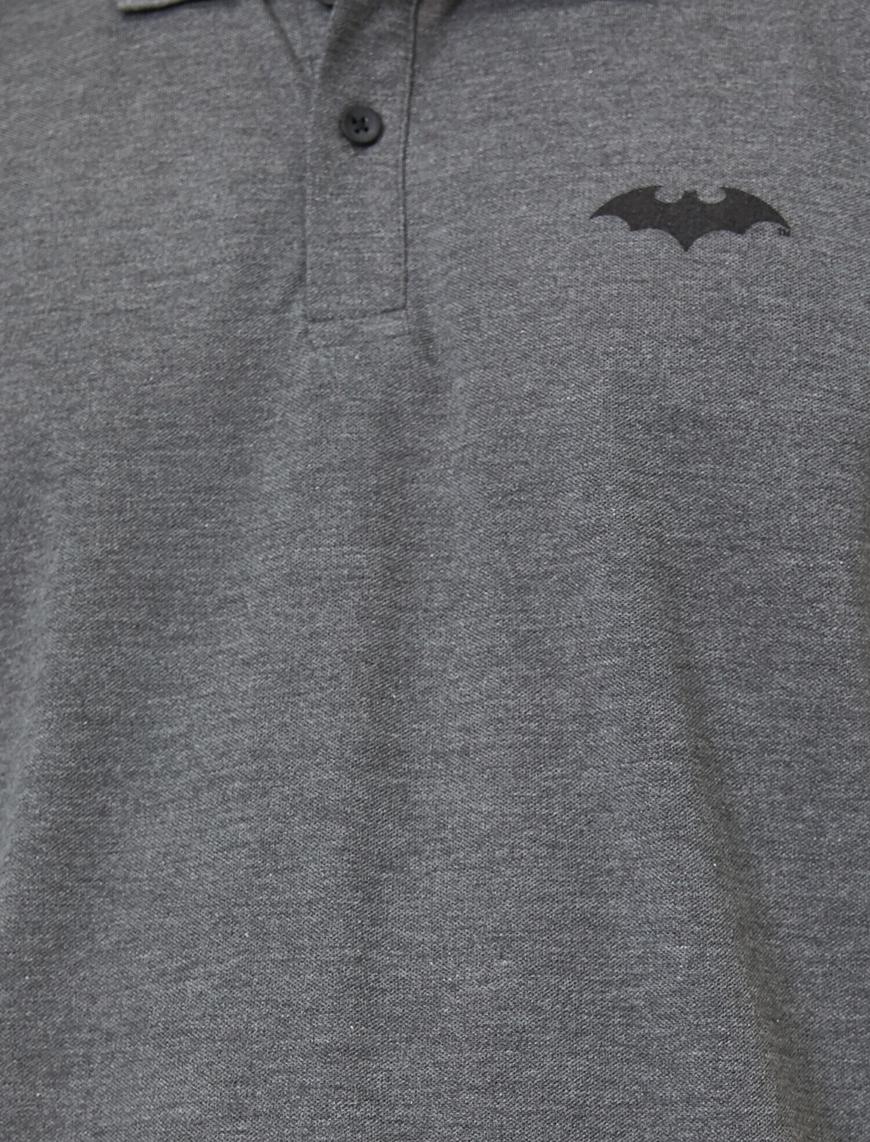   Batman Lisanslı Baskılı Pike Kumaş Slim Fit Polo Yaka Tişört