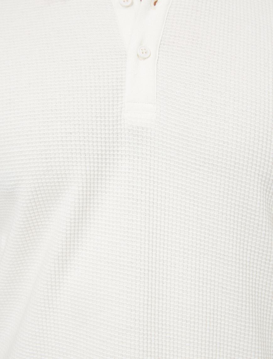   Polo Yaka Dokulu Kumaş Slim Fit Tişört