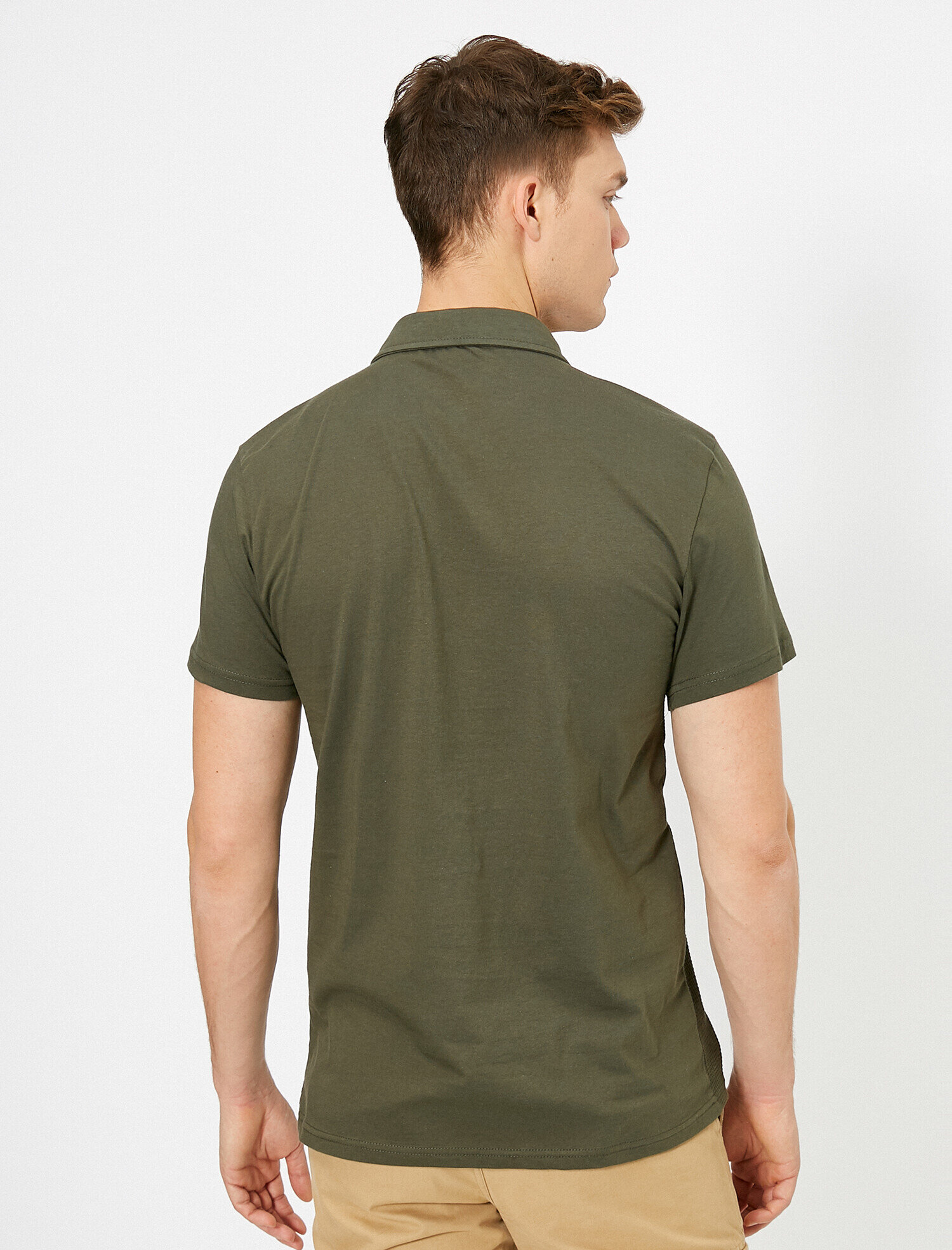   Polo Yaka Dokulu Kumaş Slim Fit Tişört