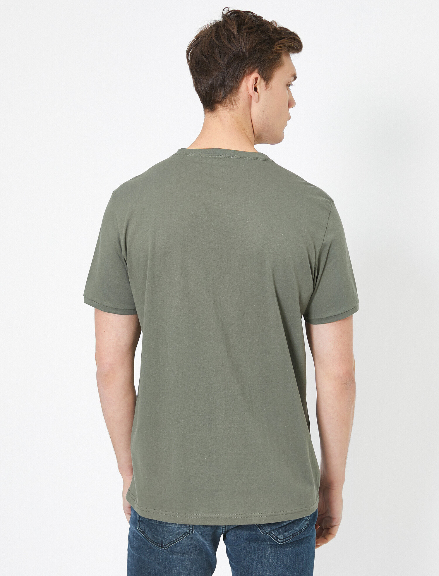   Bisiklet Yaka Kısa Kollu Pamuklu Tişört