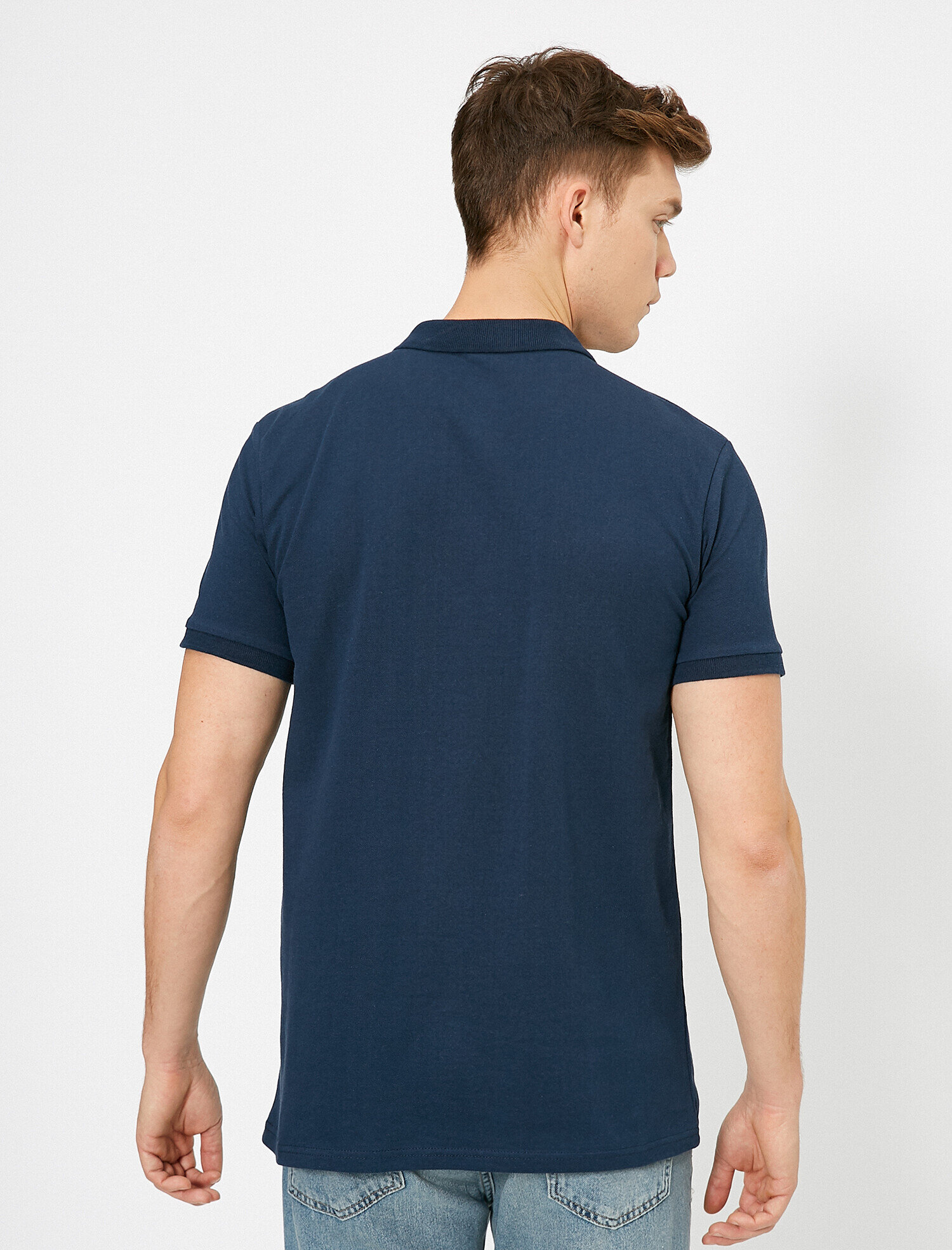   Polo Yaka Kısa Kollu Dar Kesim Basic Tişört