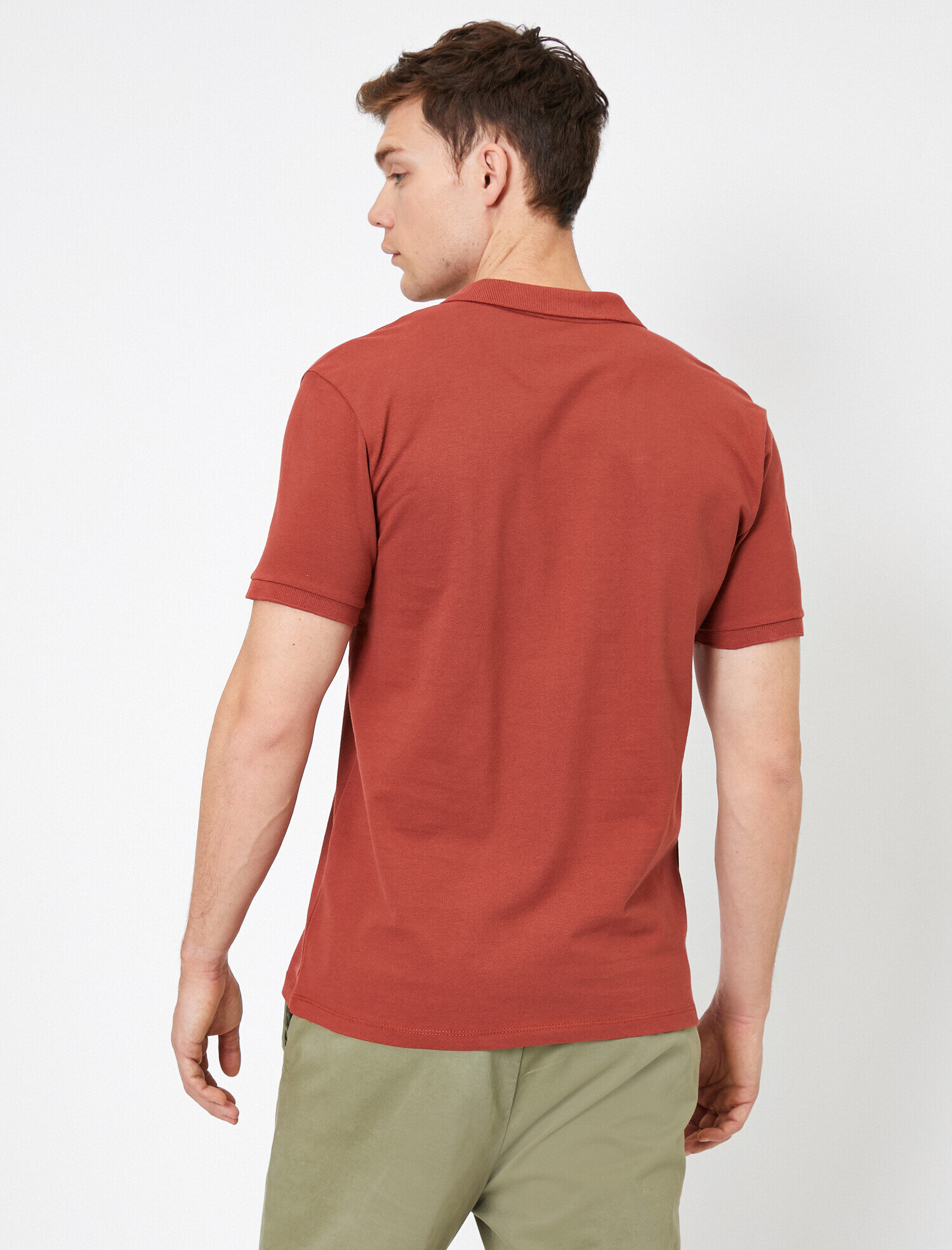   Polo Yaka Kısa Kollu Dar Kesim Basic Tişört