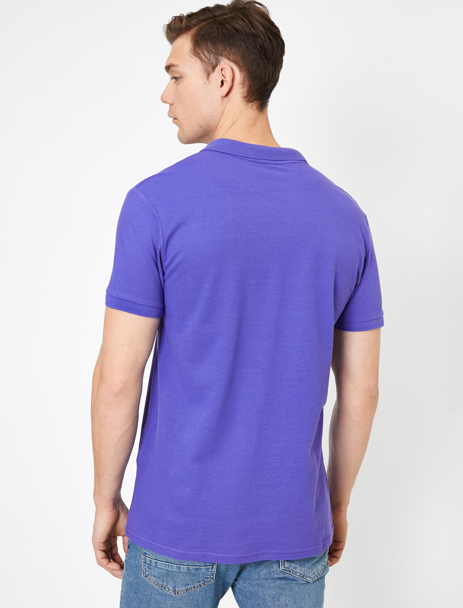   Polo Yaka Kısa Kollu Dar Kesim Basic Tişört