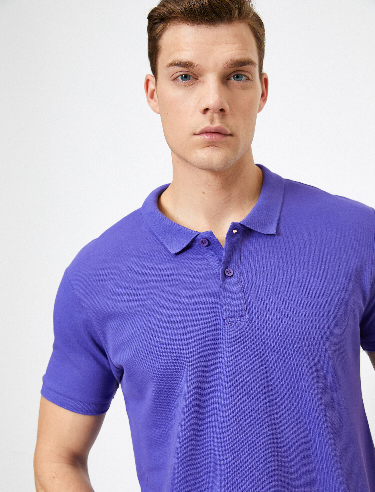   Polo Yaka Kısa Kollu Dar Kesim Basic Tişört