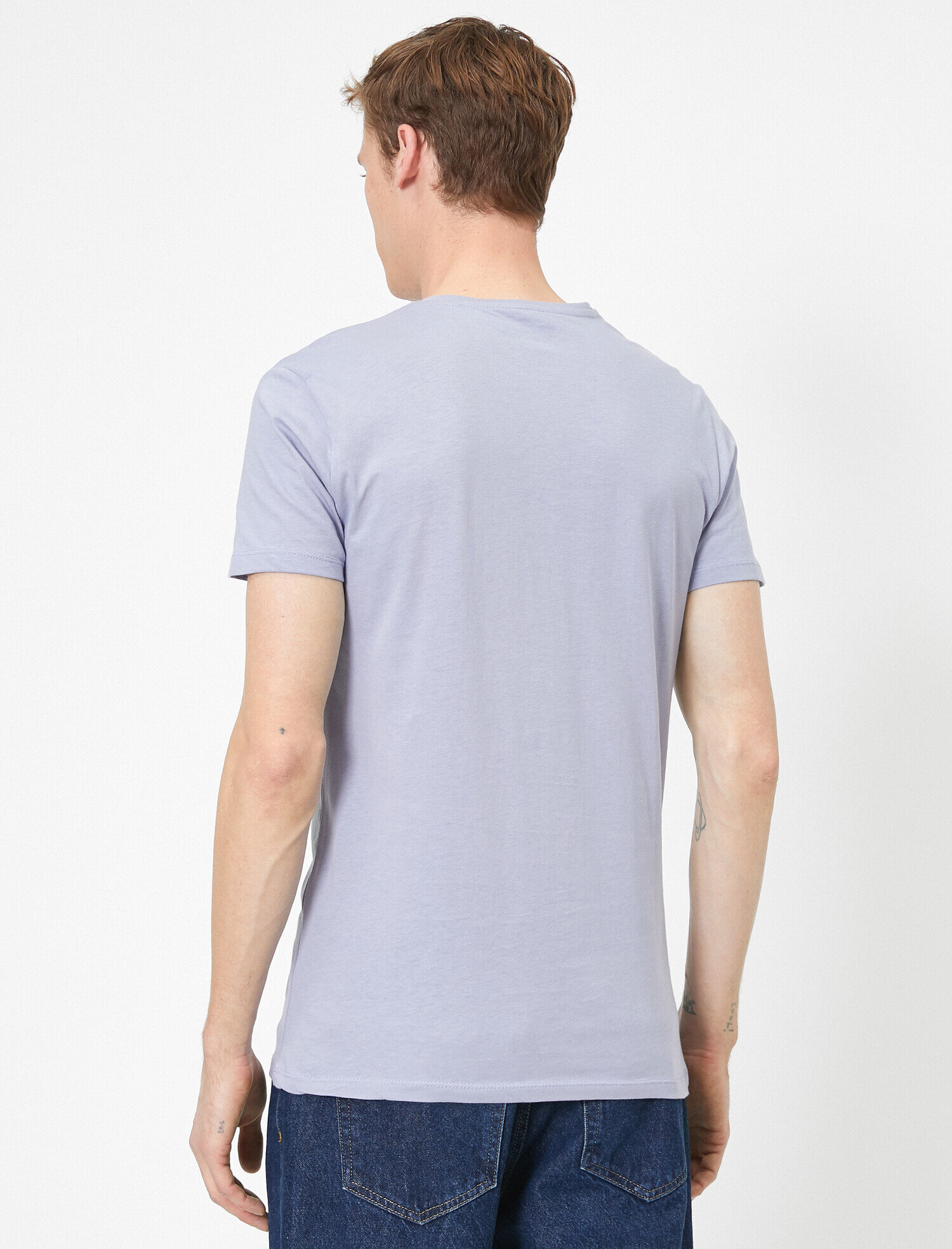   Bisiklet Yaka Pamuklu Dar Kesim Basic Tişört