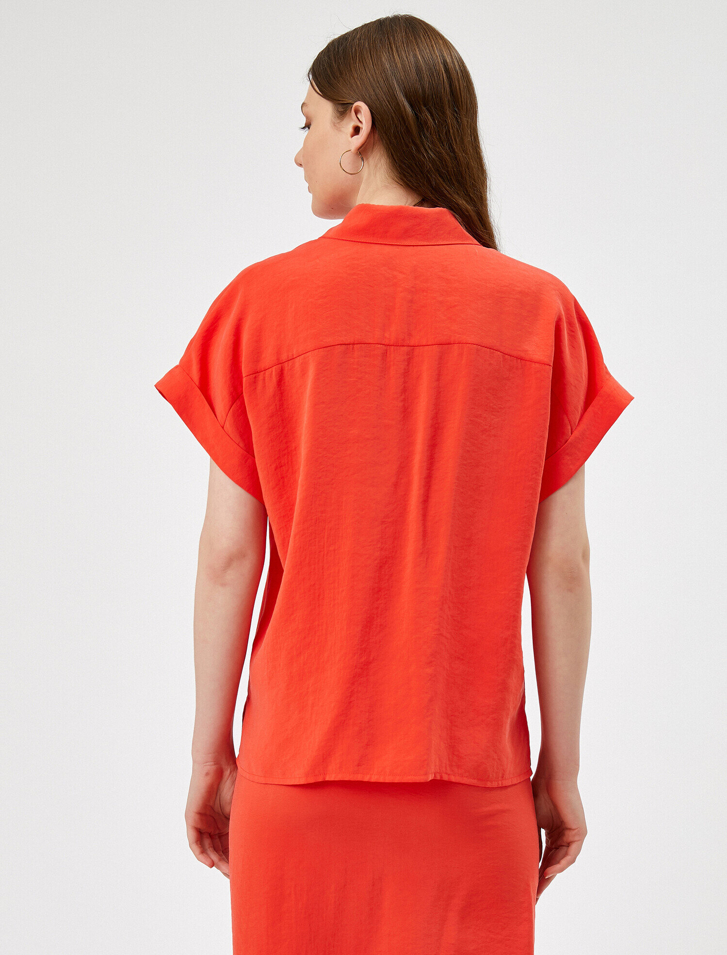   Kısa Kollu Gömlek Cepli Oversize