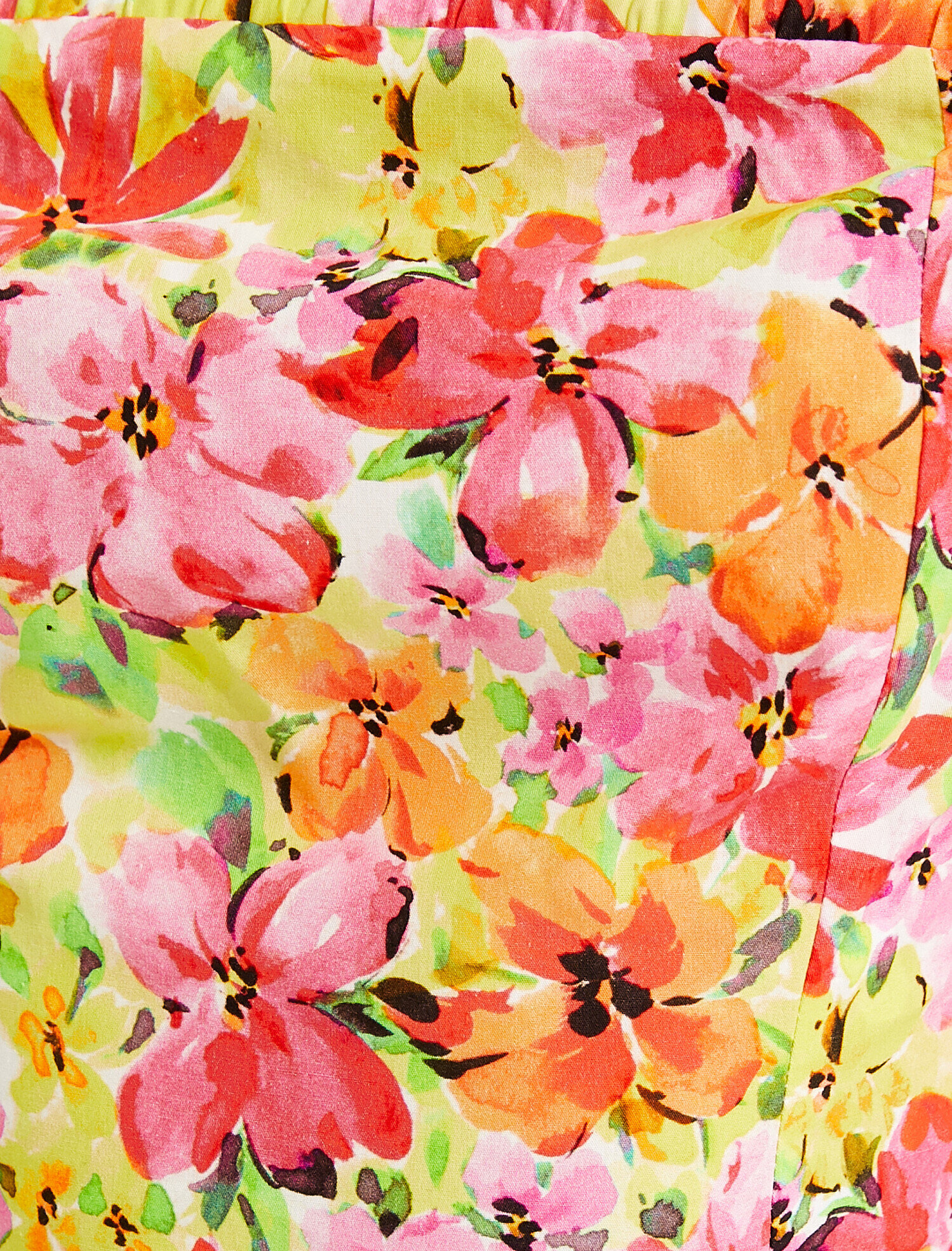   Çiçekli Bluz Crop Balon Kol Pamuklu