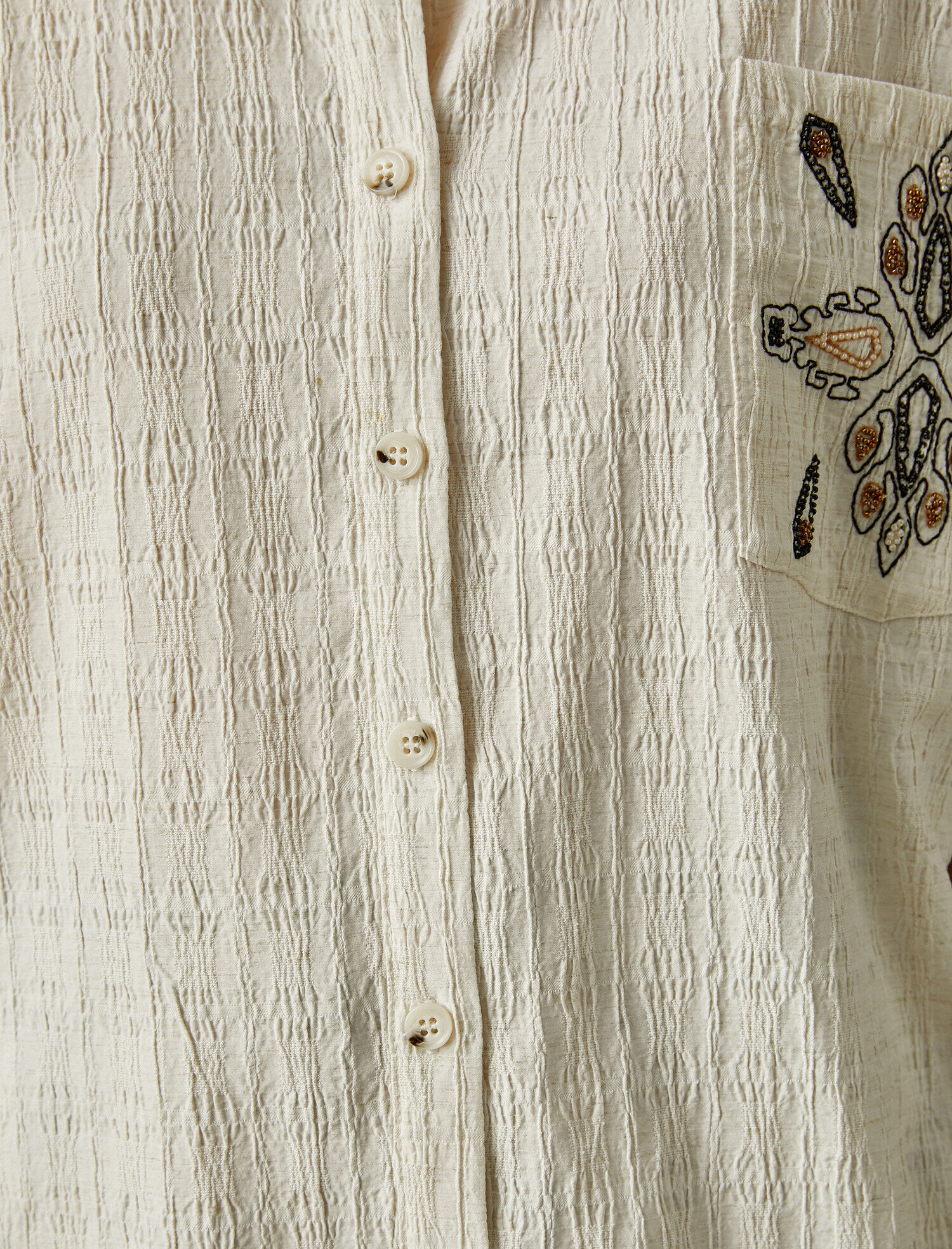   Kısa Kollu Gömlek Boncuklu