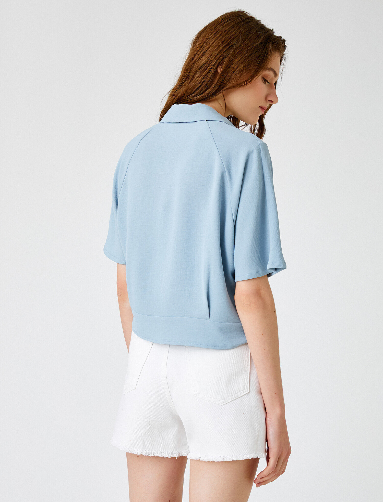   Belden Bağlamalı Gömlek Kısa Kollu