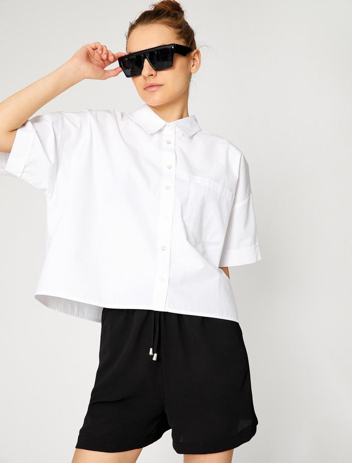  Kısa Kollu Gömlek Pamuklu Oversize