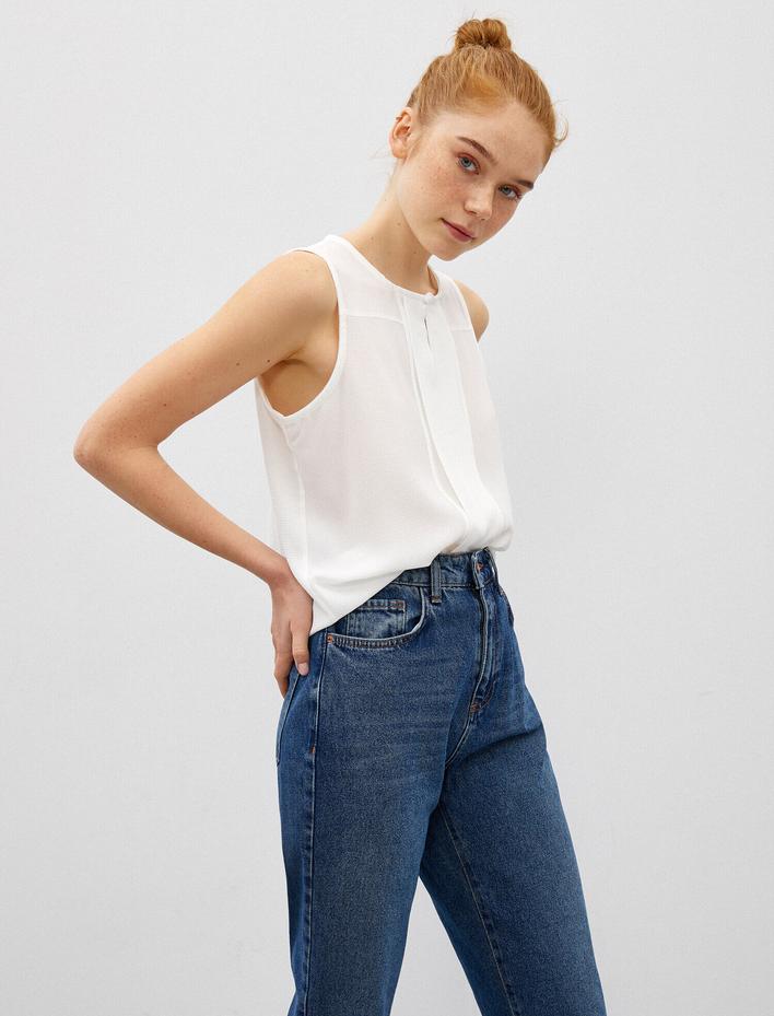  Bisiklet Yaka Atlet Pencere Detaylı Tanktop