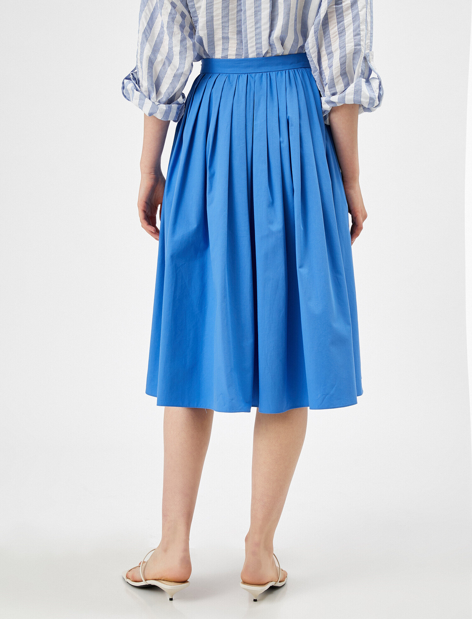   Pileli Etek Midi Pamuklu