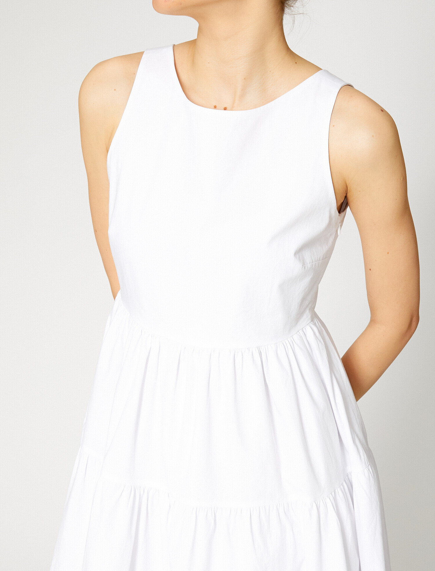 Uzun Elbise Poplin Halter Yaka