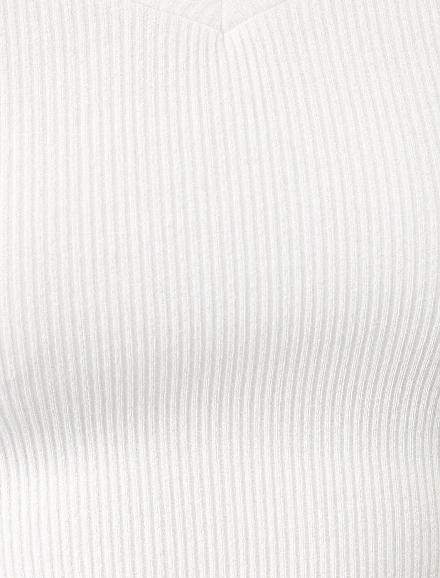   Crop Tişört Fırfır Detaylı Fitilli V Yaka