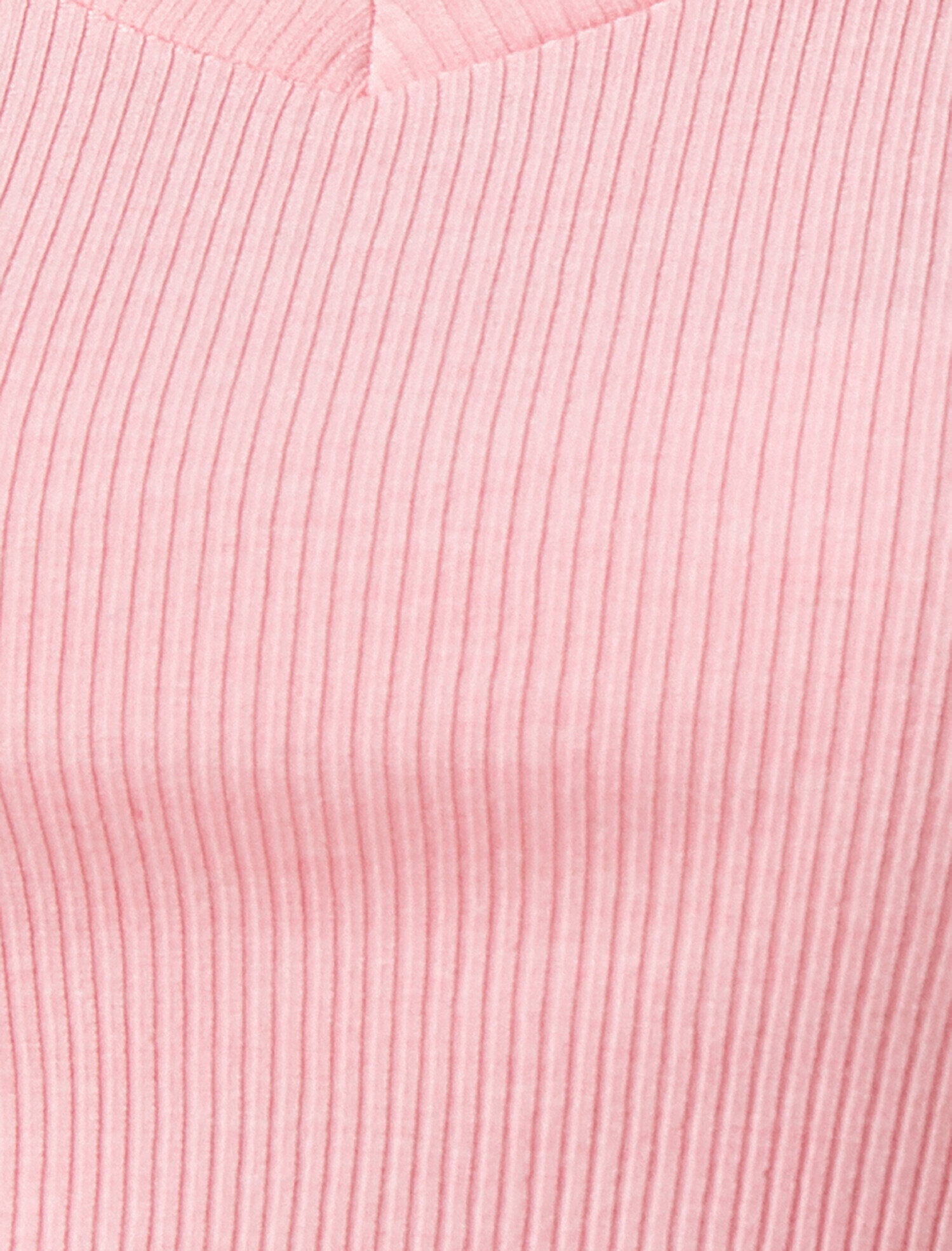   Crop Tişört Fırfır Detaylı Fitilli V Yaka