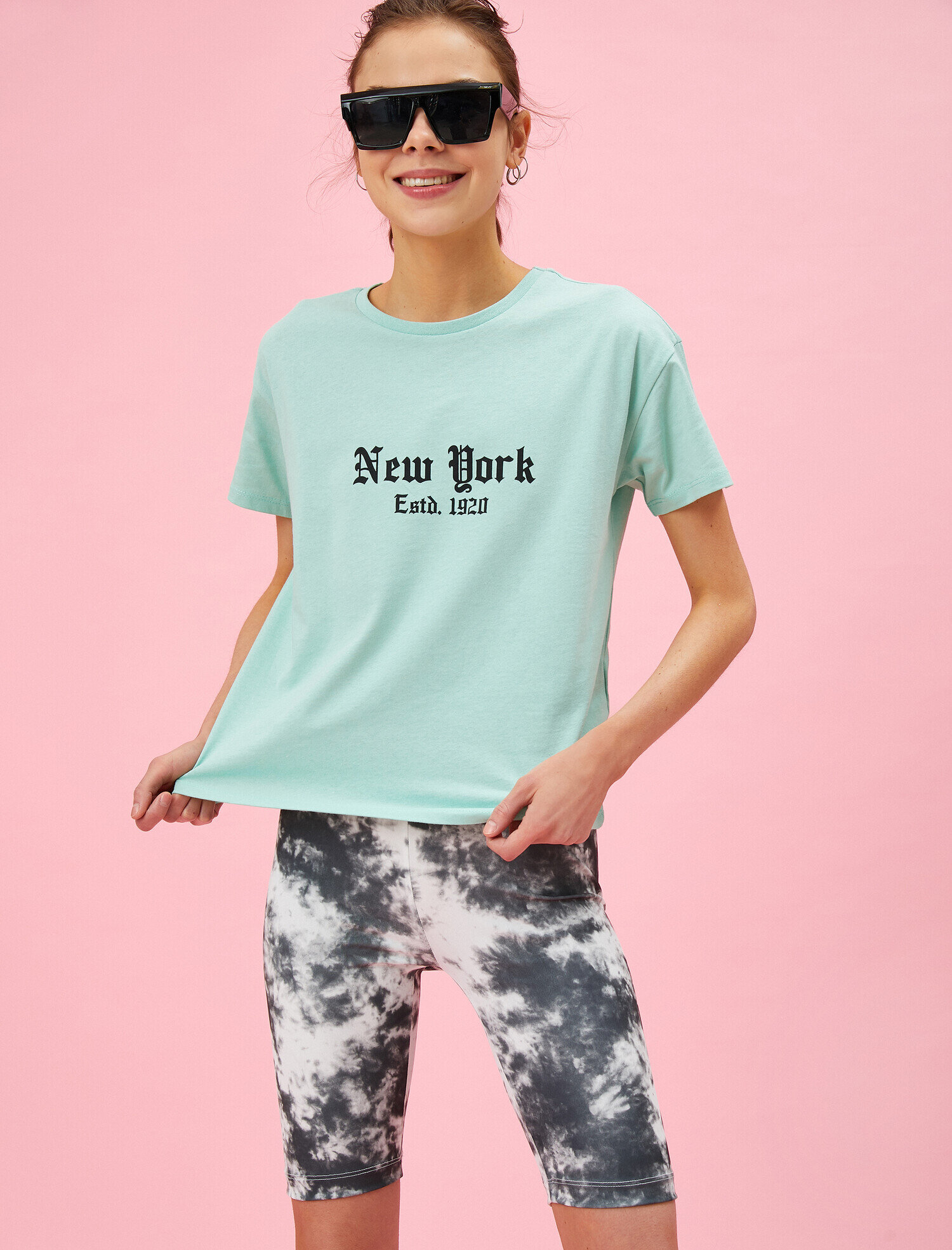   Yazılı Baskılı Tişört Bisiklet Yaka