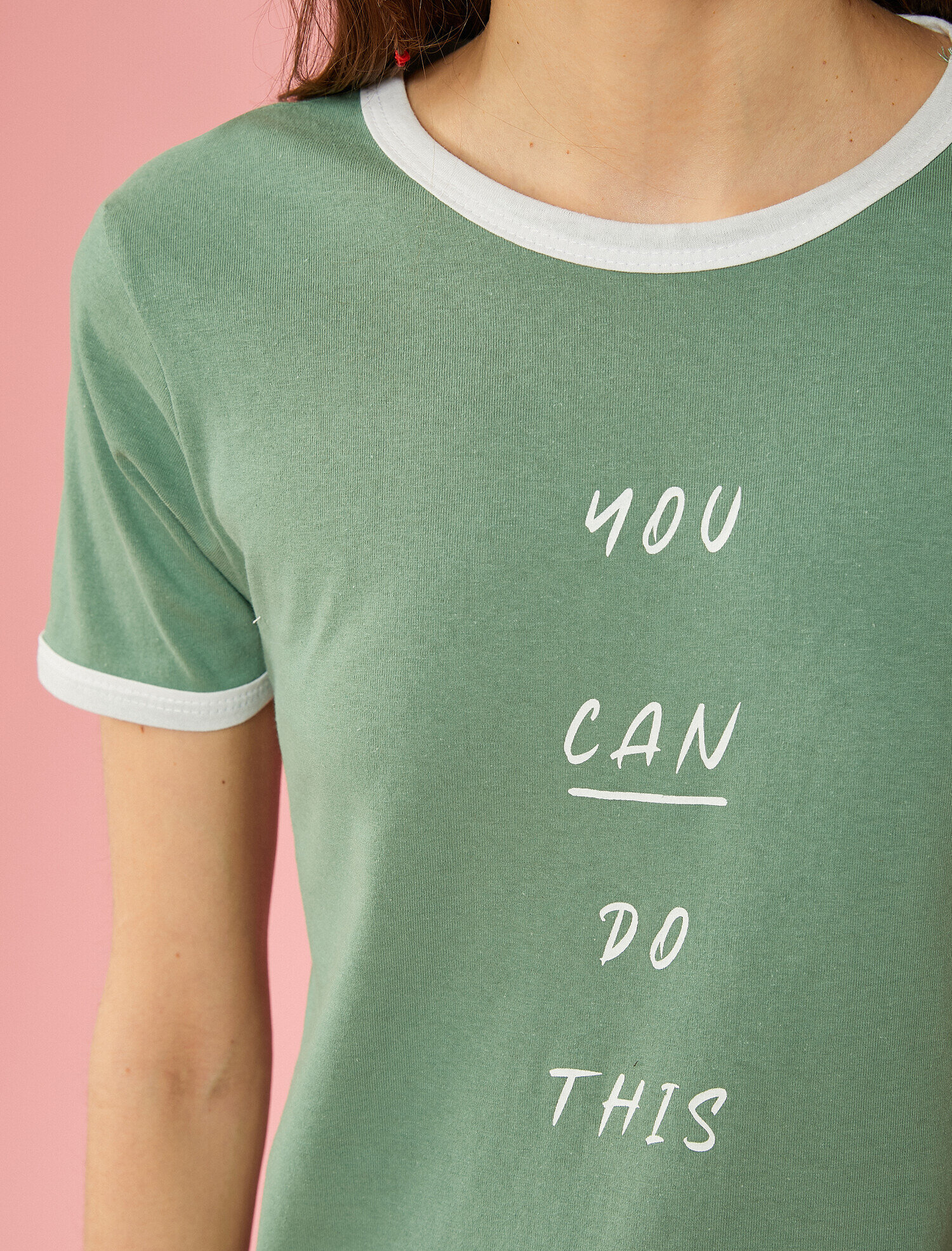   Sloganlı Tişört Pamuklu