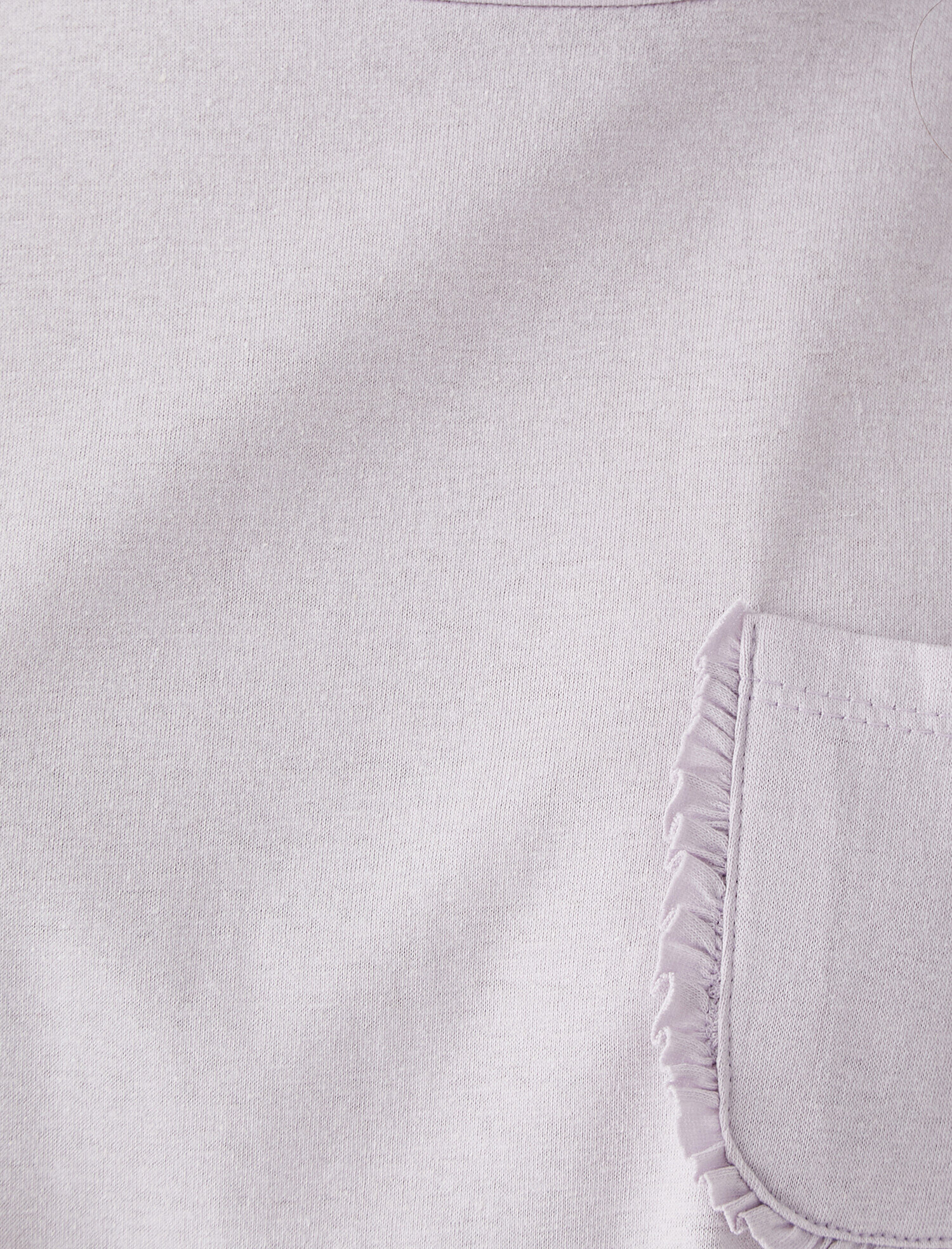   Cepli Tişört Fırfır Detaylı Bisiklet Yaka Pamuklu