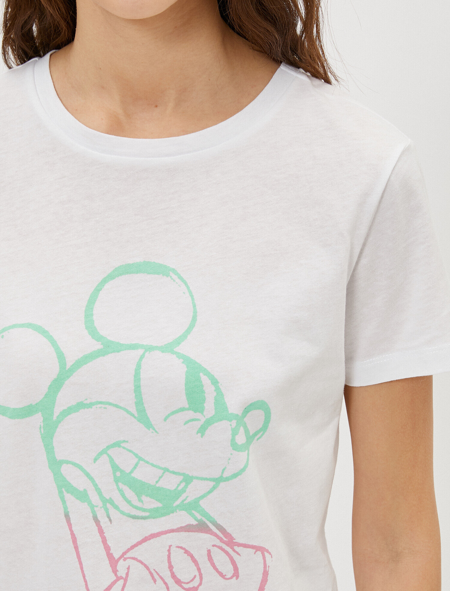   Mickey Mouse Tişört Kısa Kollu Bisiklet Yaka Pamuklu Lisanslı