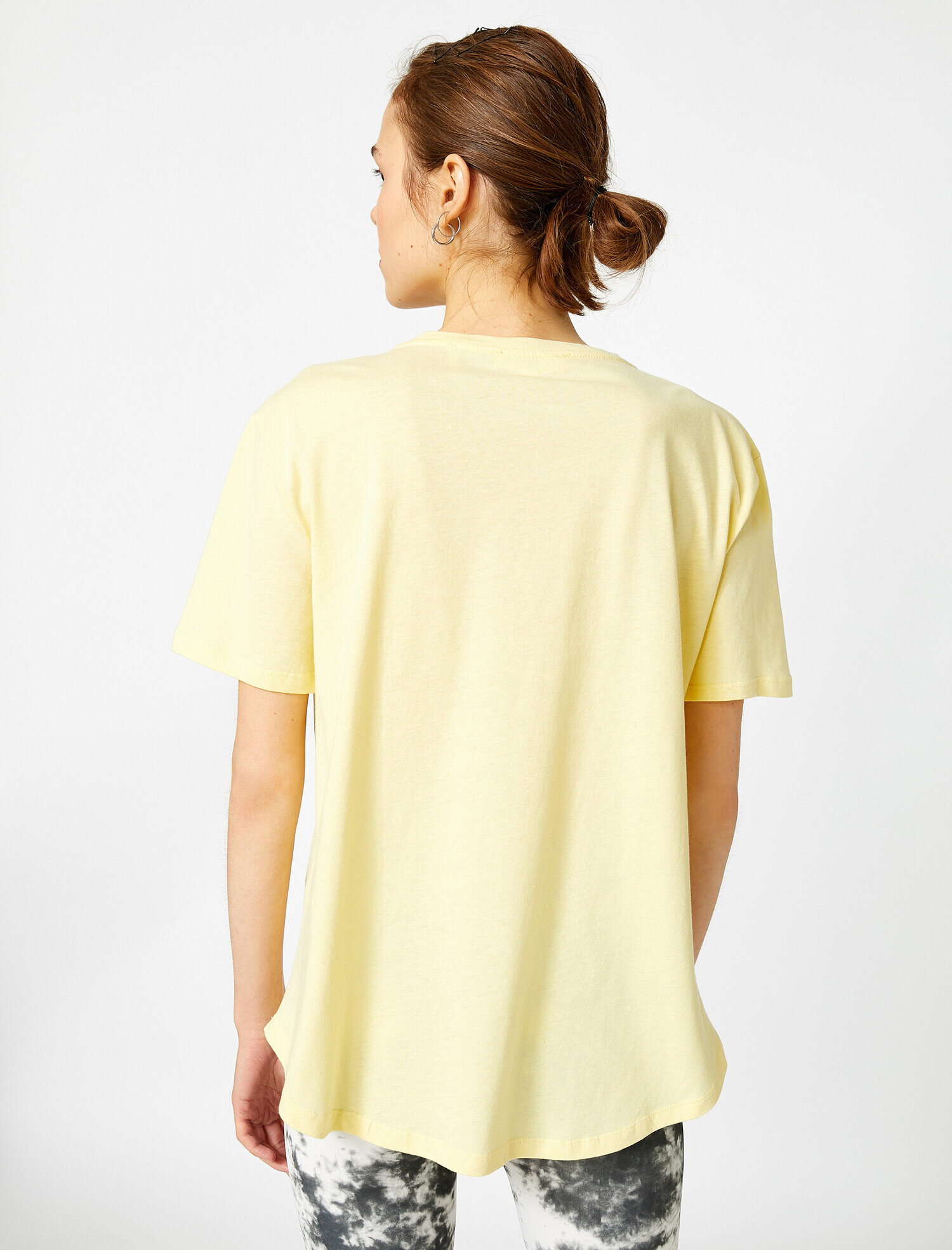   Baskılı Tişört Bisiklet Yaka Pamuklu