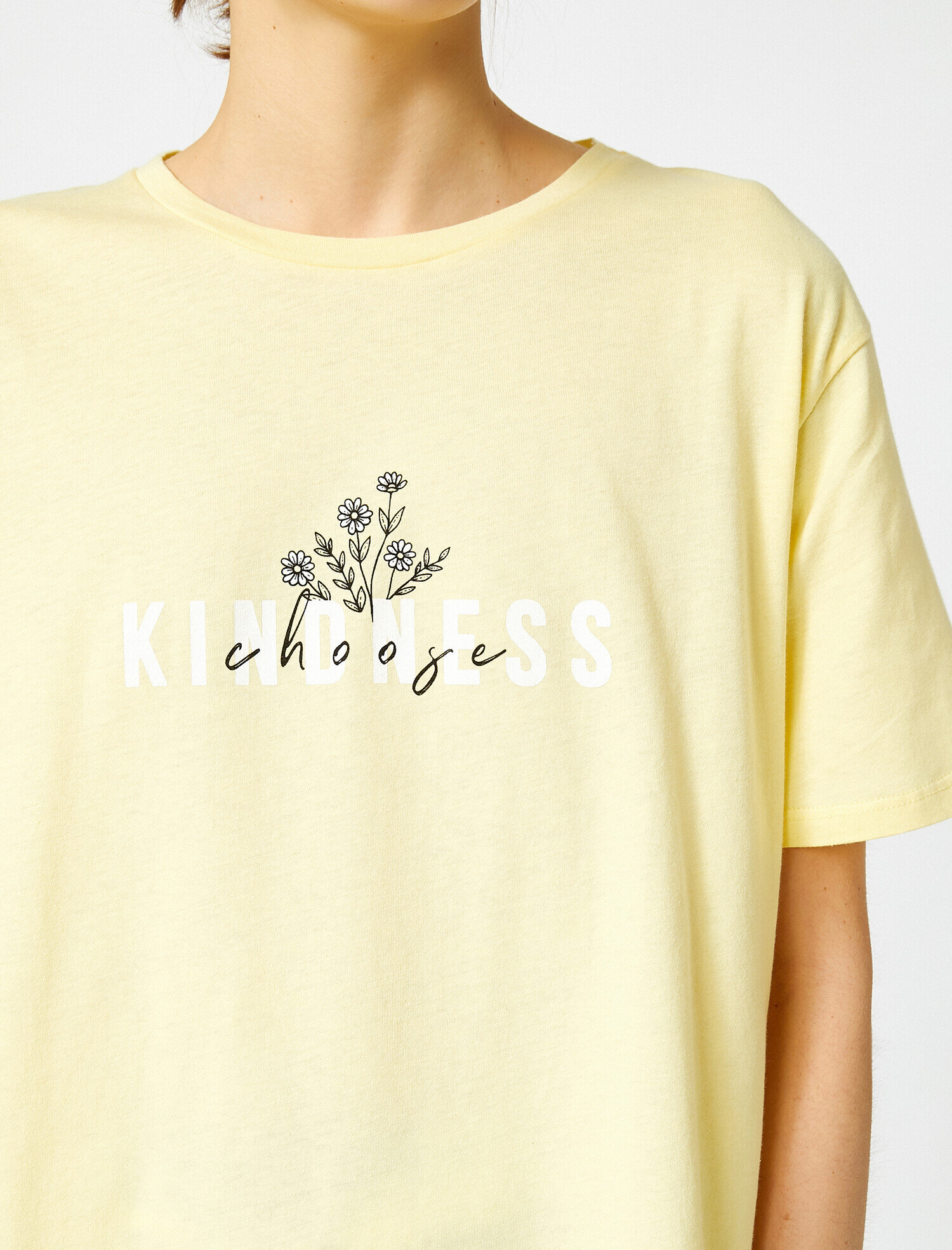   Baskılı Tişört Bisiklet Yaka Pamuklu