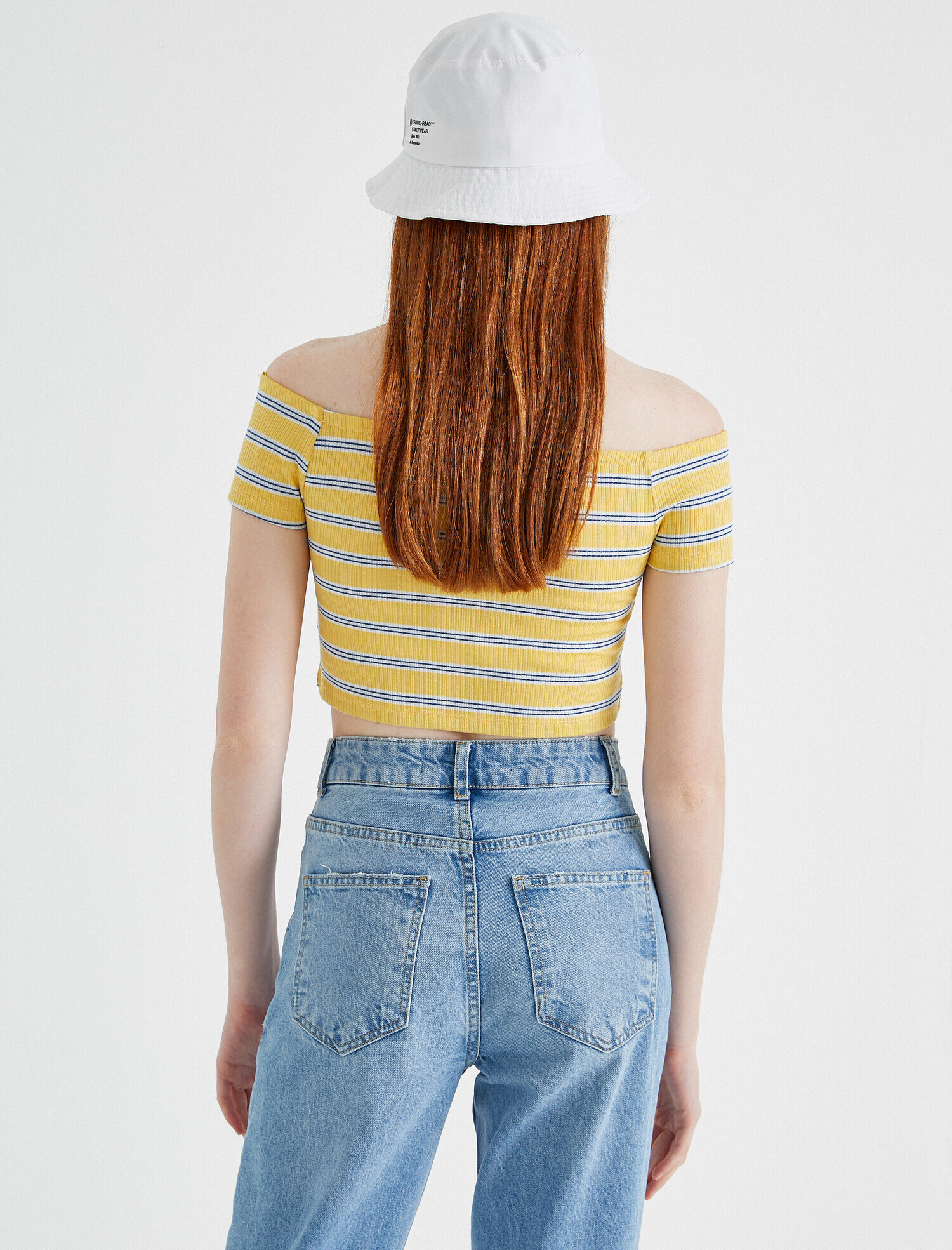   Crop Tişört Çizgili